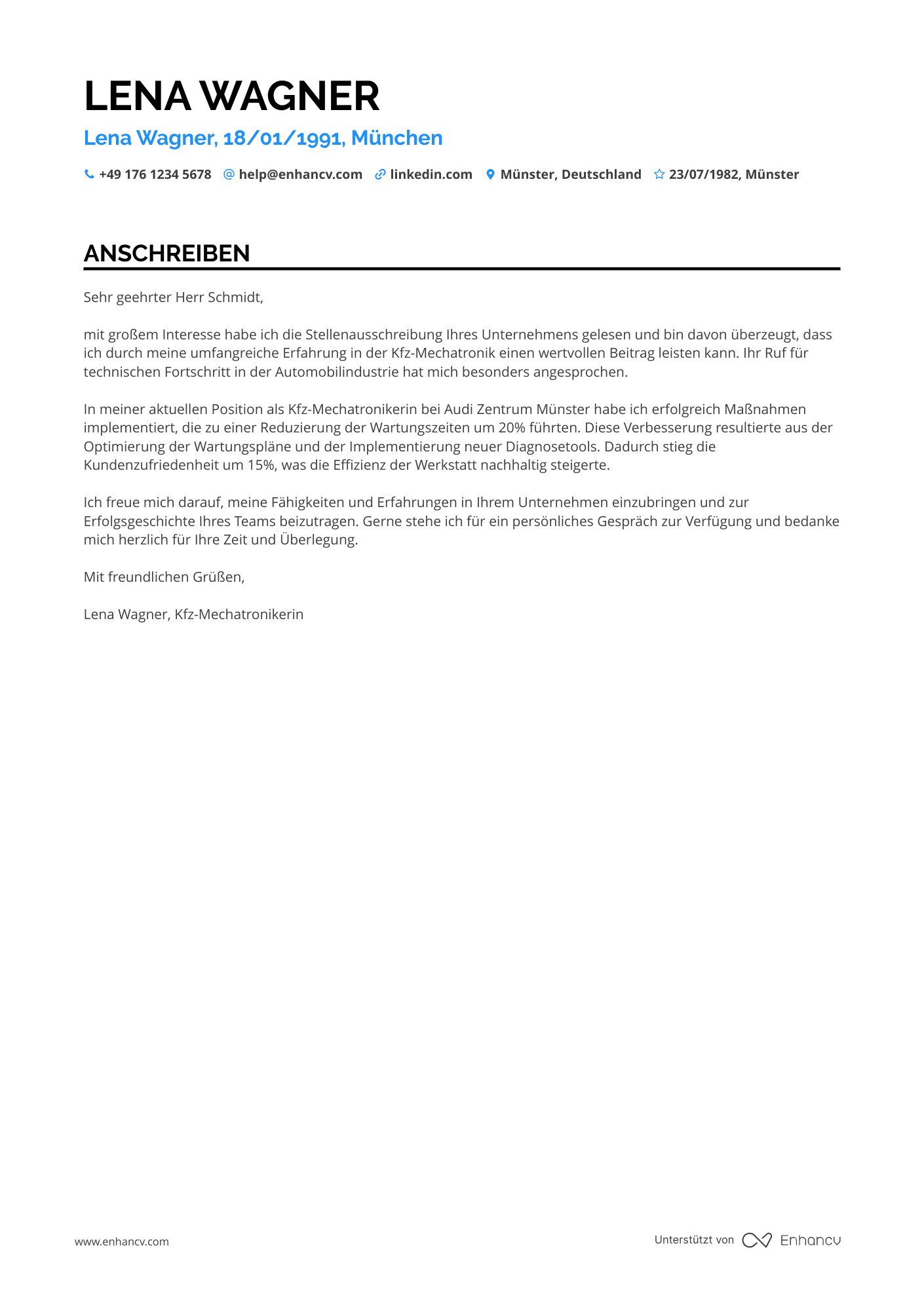 Cover Letter Example