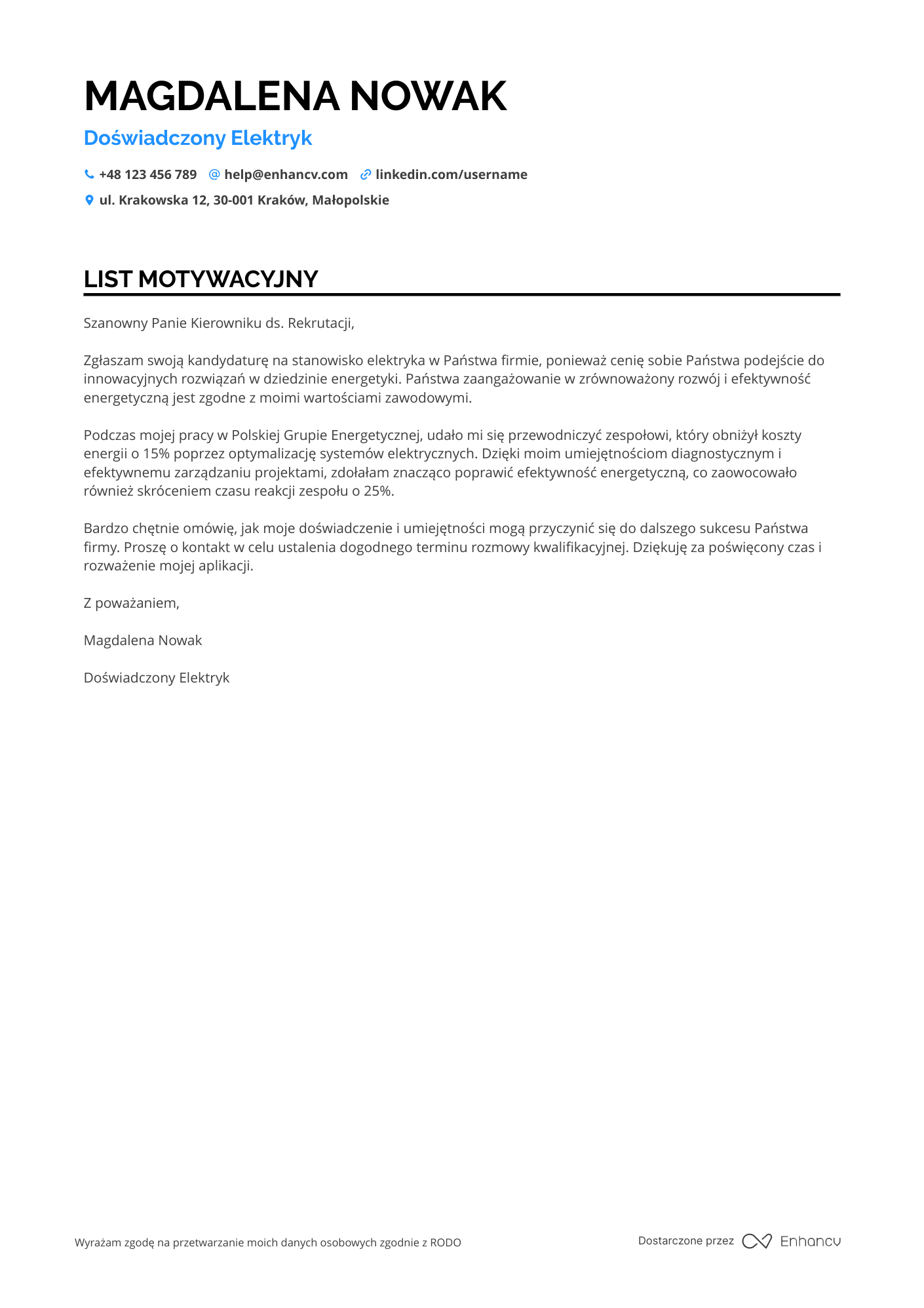 Cover Letter Example
