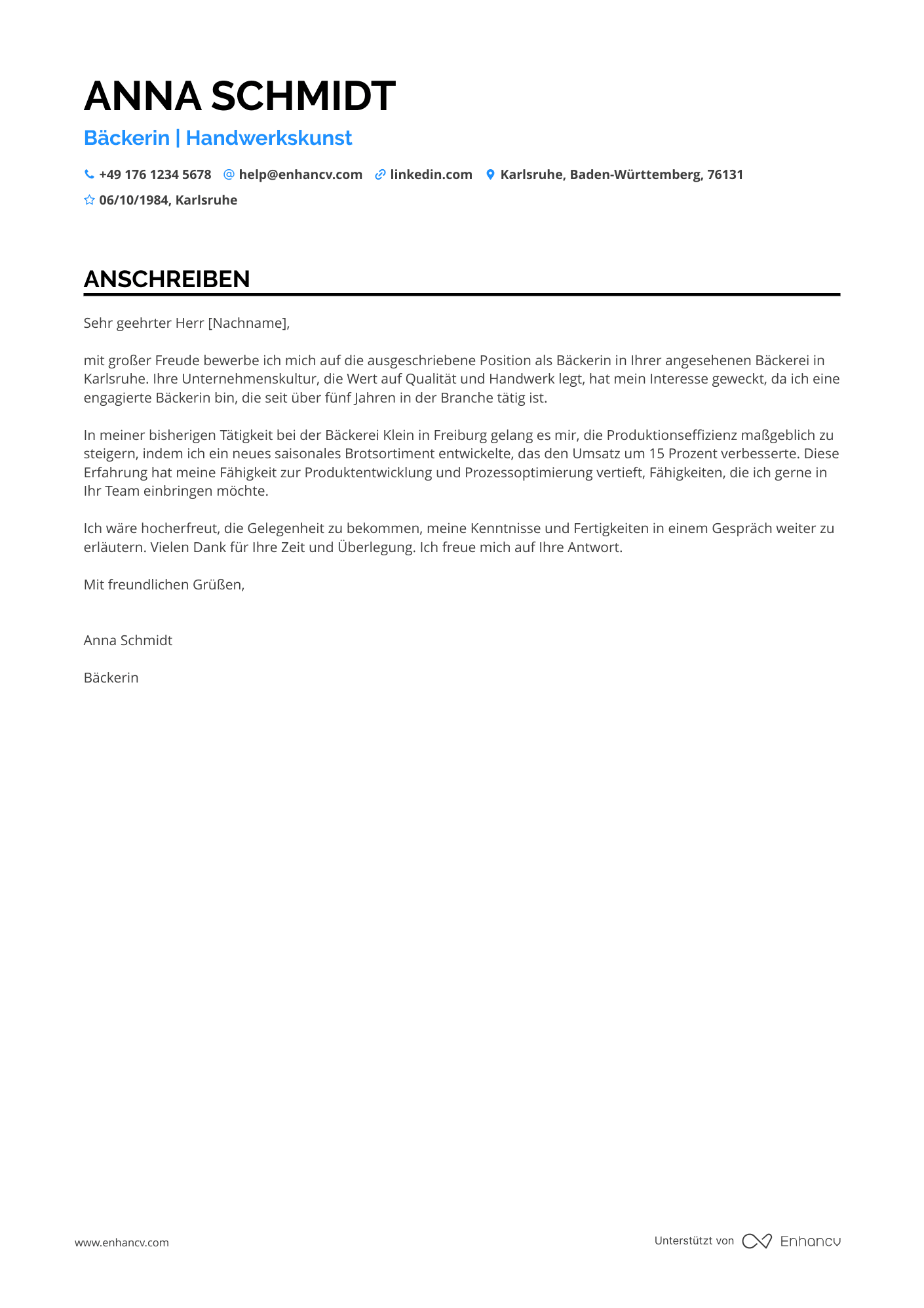 Cover Letter Example