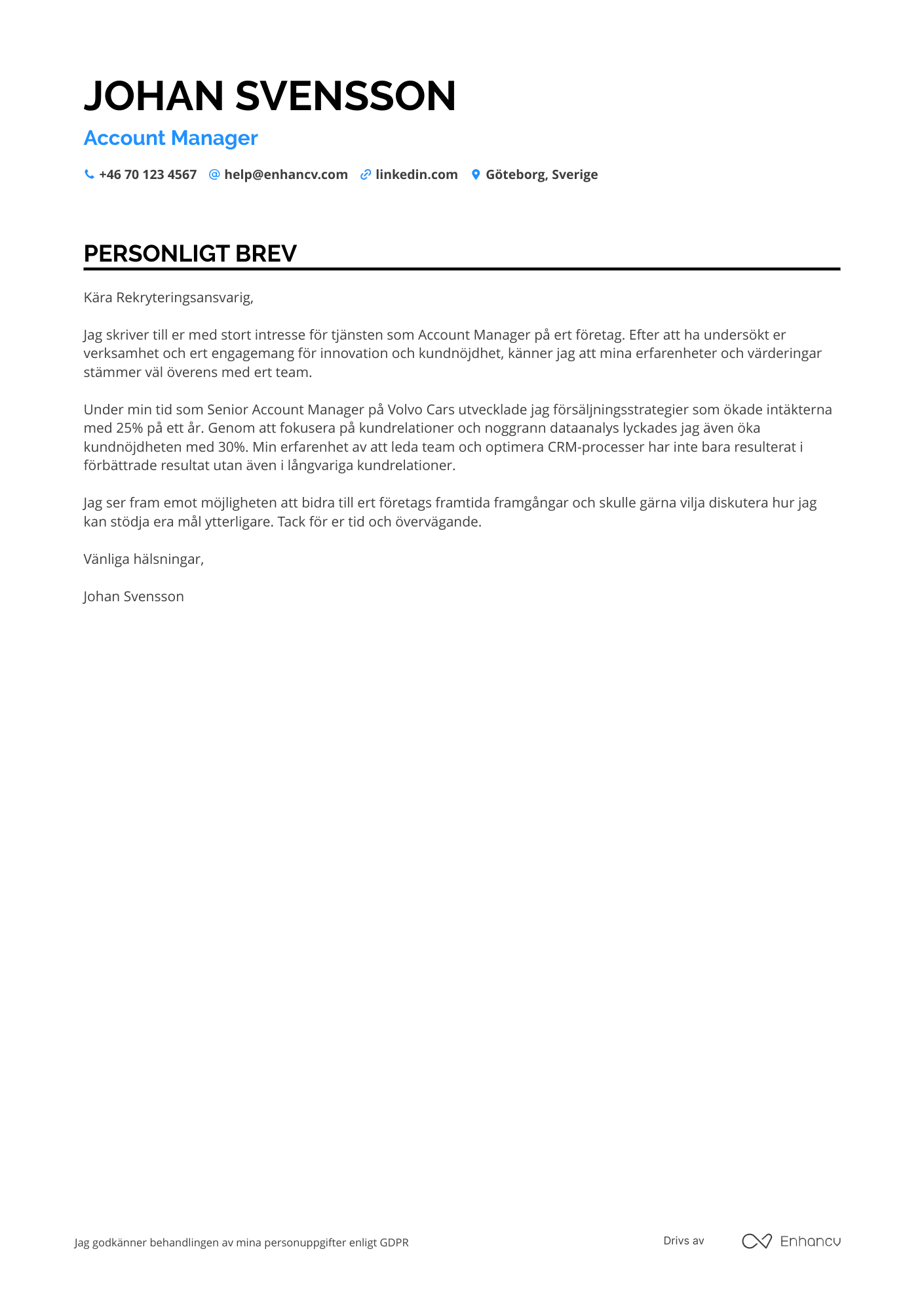 Cover Letter Example