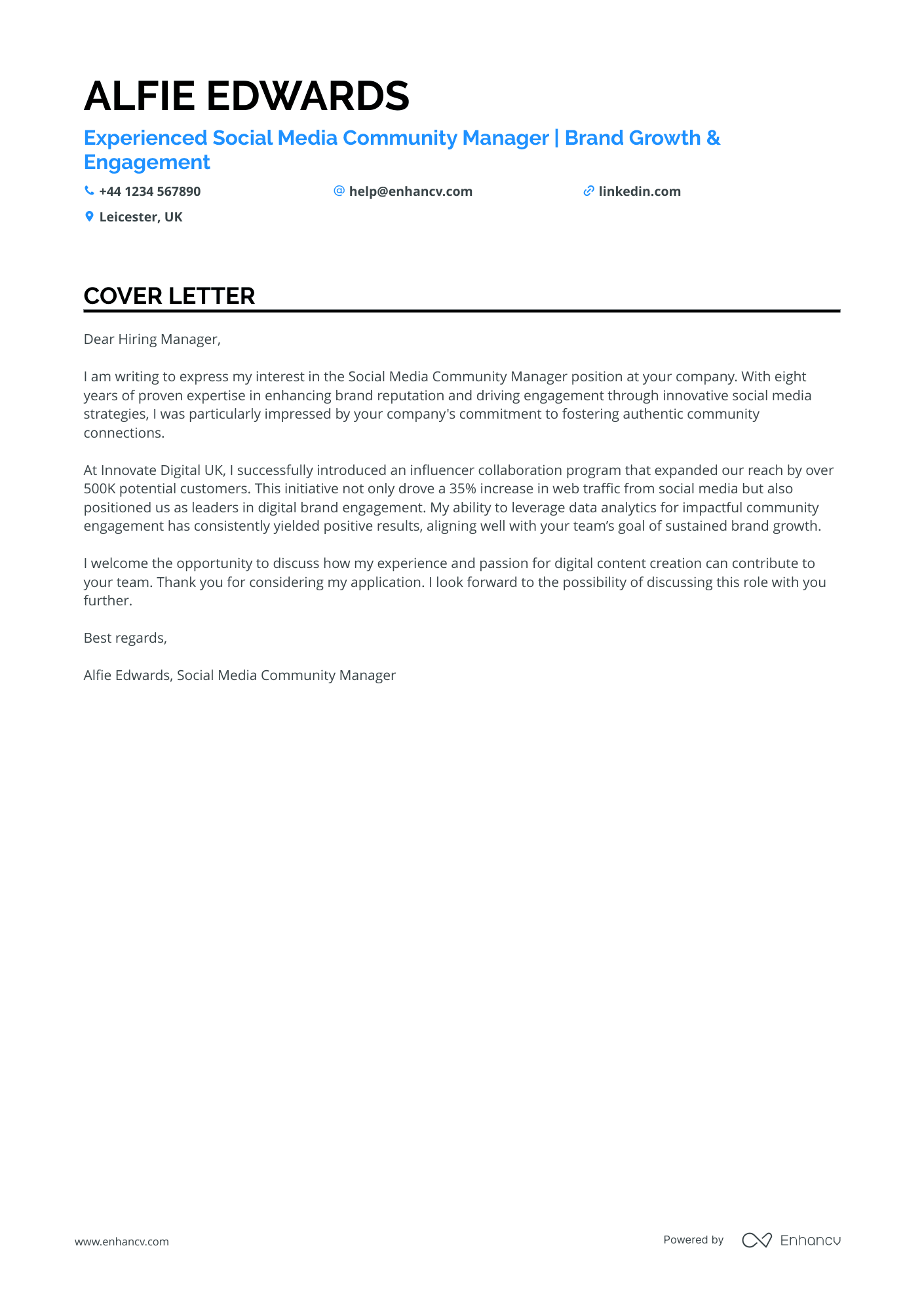 Cover Letter Example