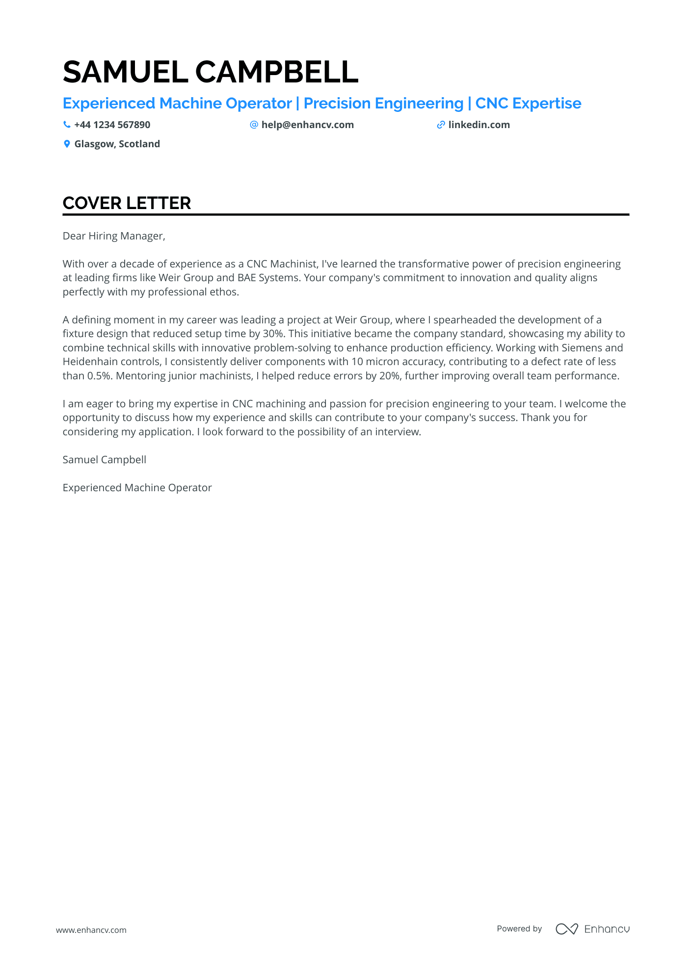 Cover Letter Example