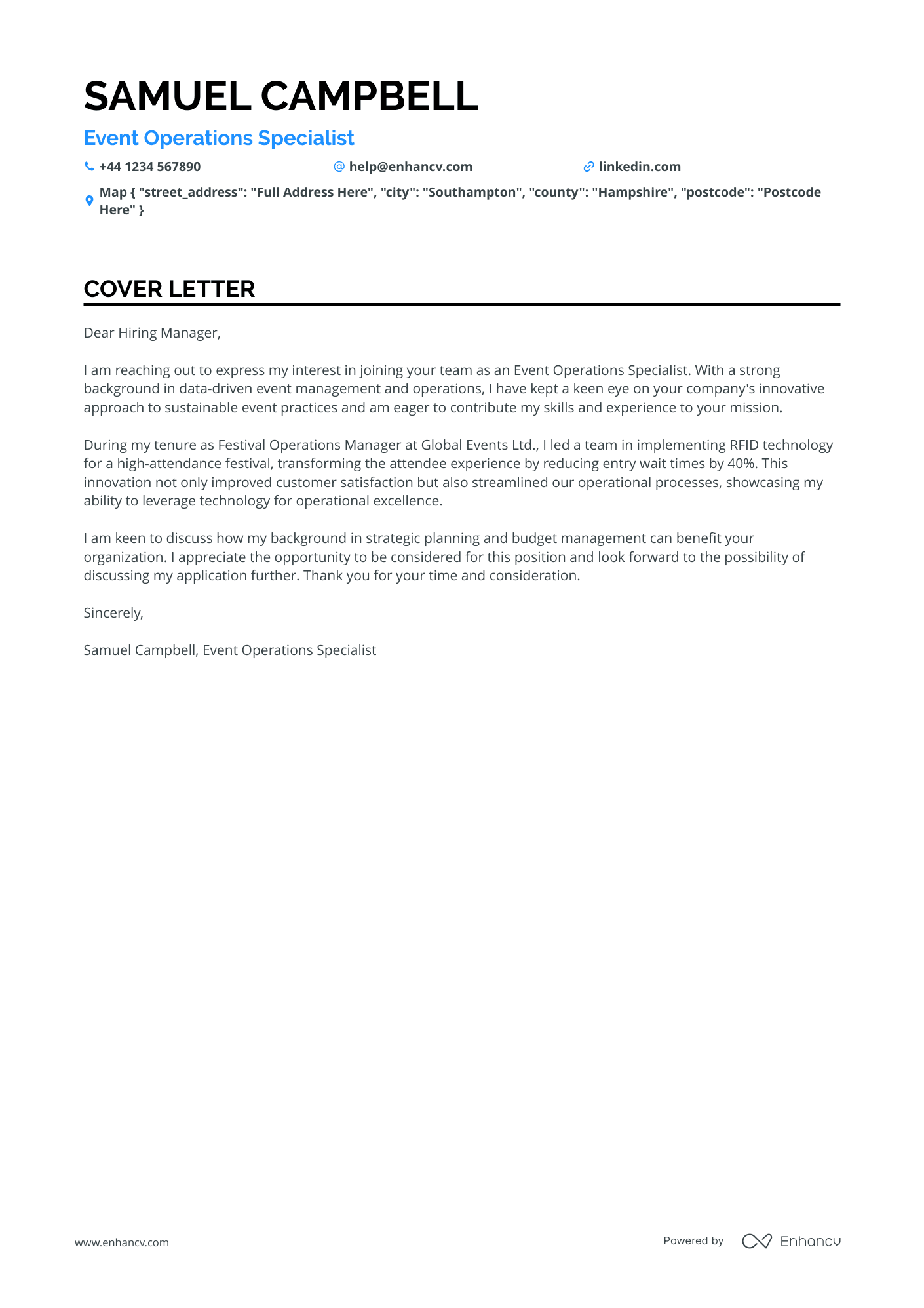 Cover Letter Example