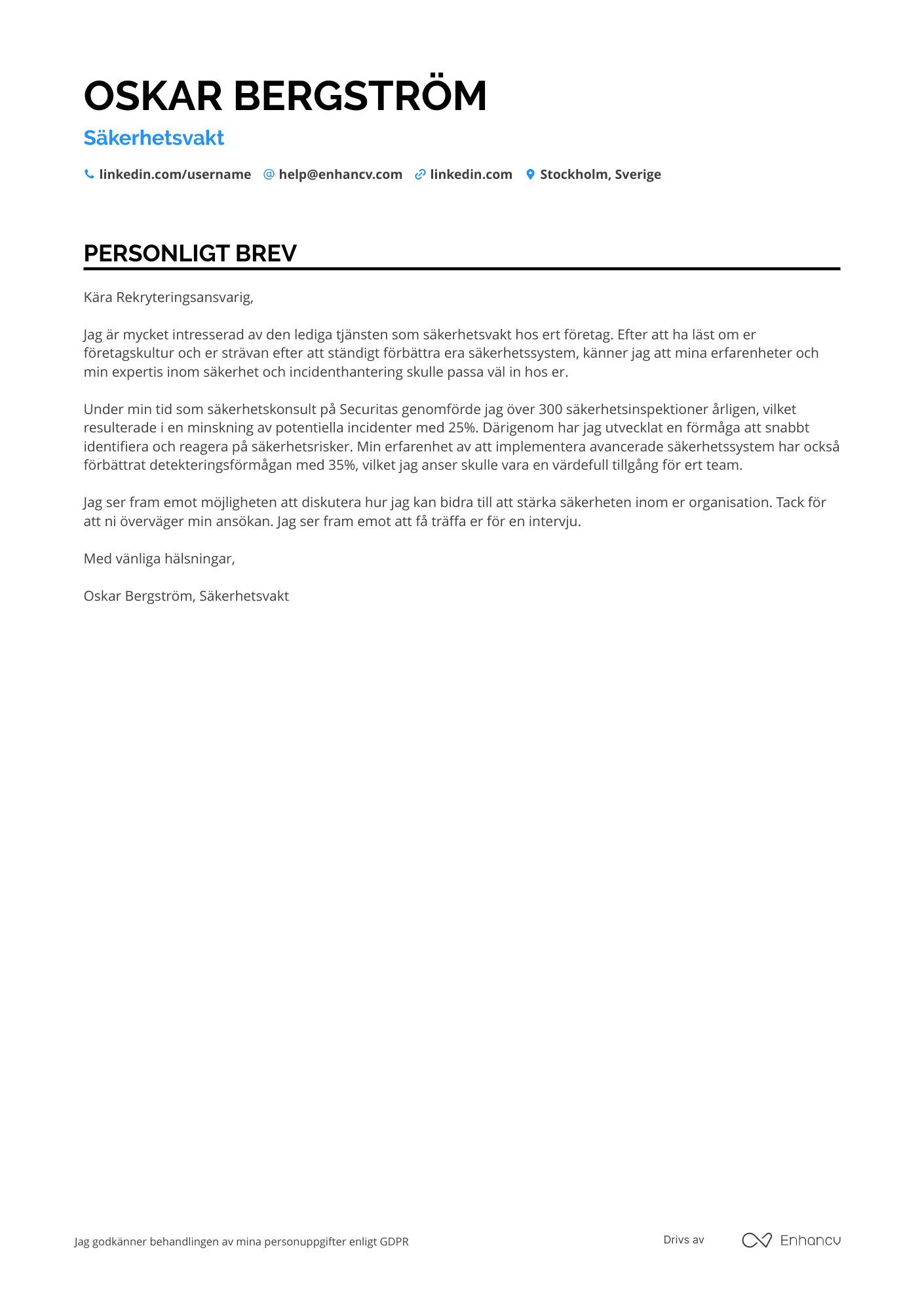 Cover Letter Example