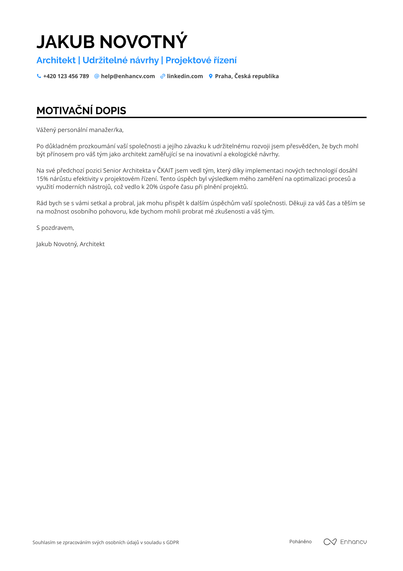 Cover Letter Example