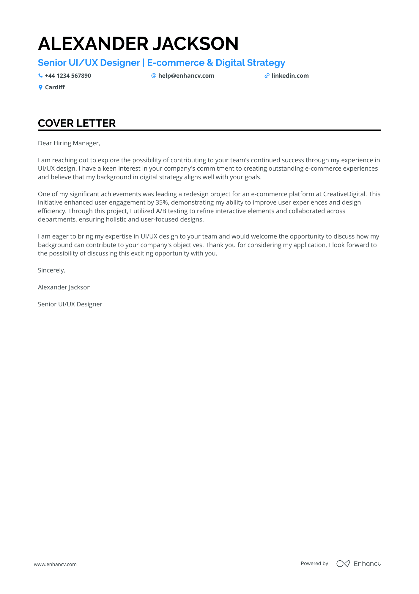 Cover Letter Example