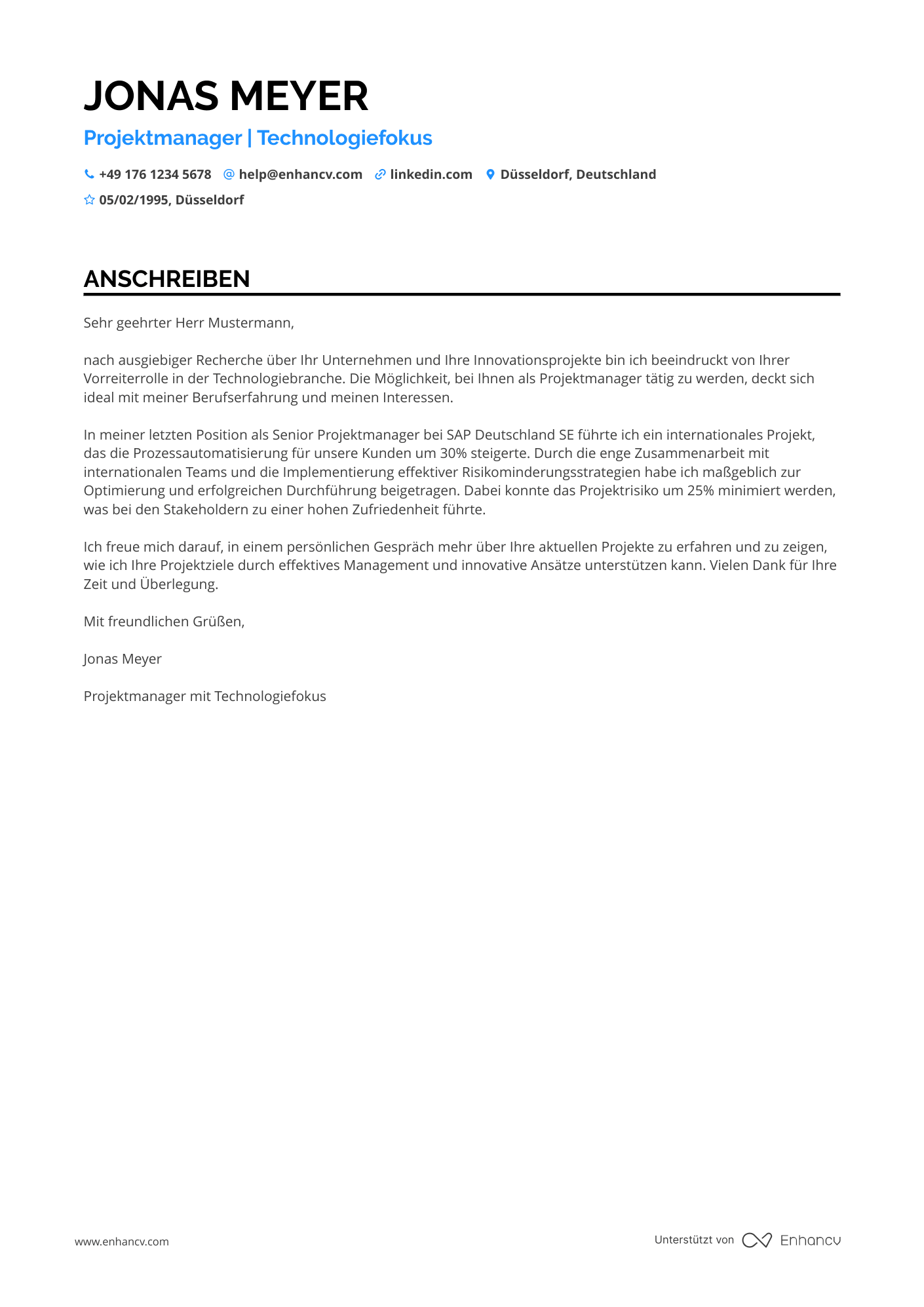 Cover Letter Example