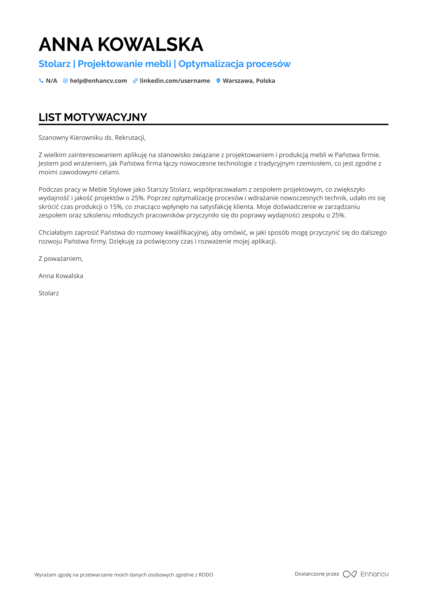 Cover Letter Example