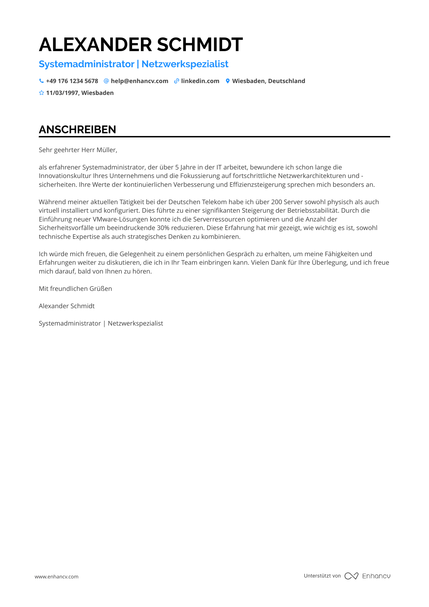 Cover Letter Example