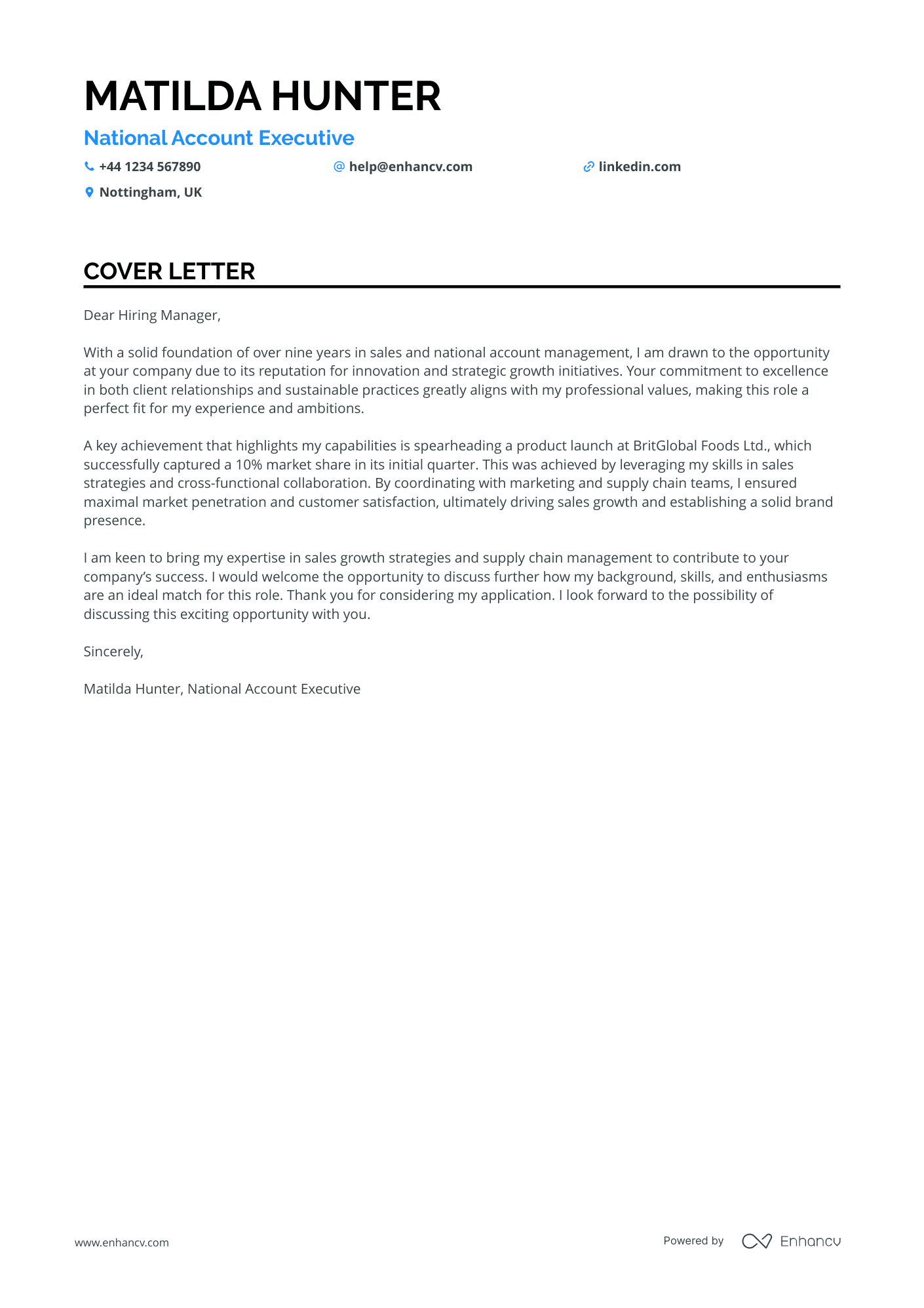 Cover Letter Example