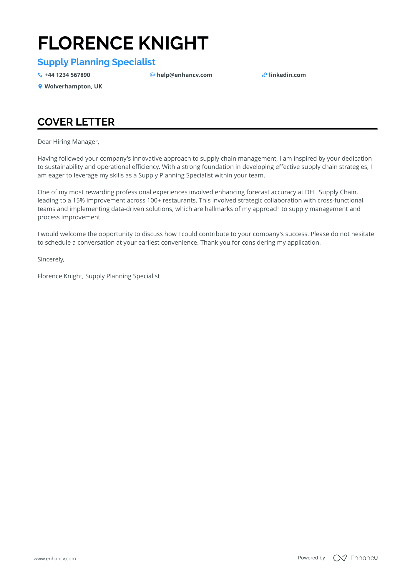Cover Letter Example