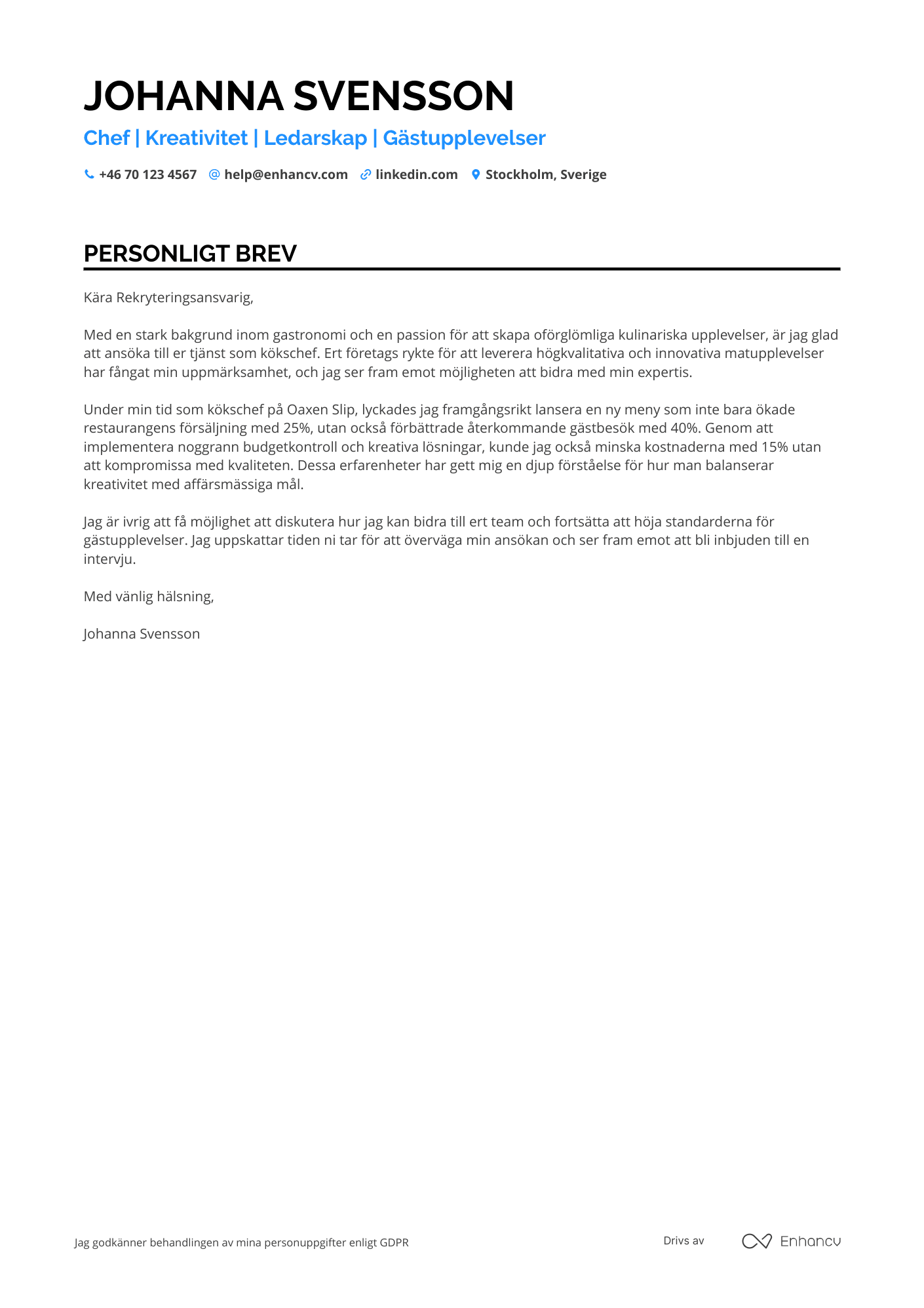 Cover Letter Example