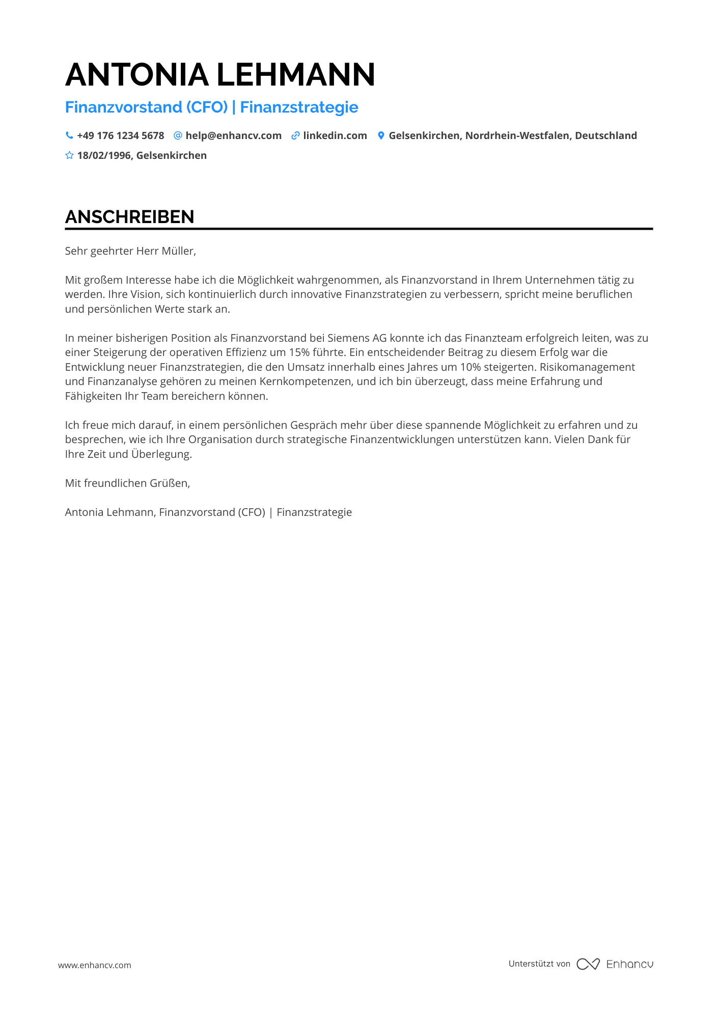 Cover Letter Example
