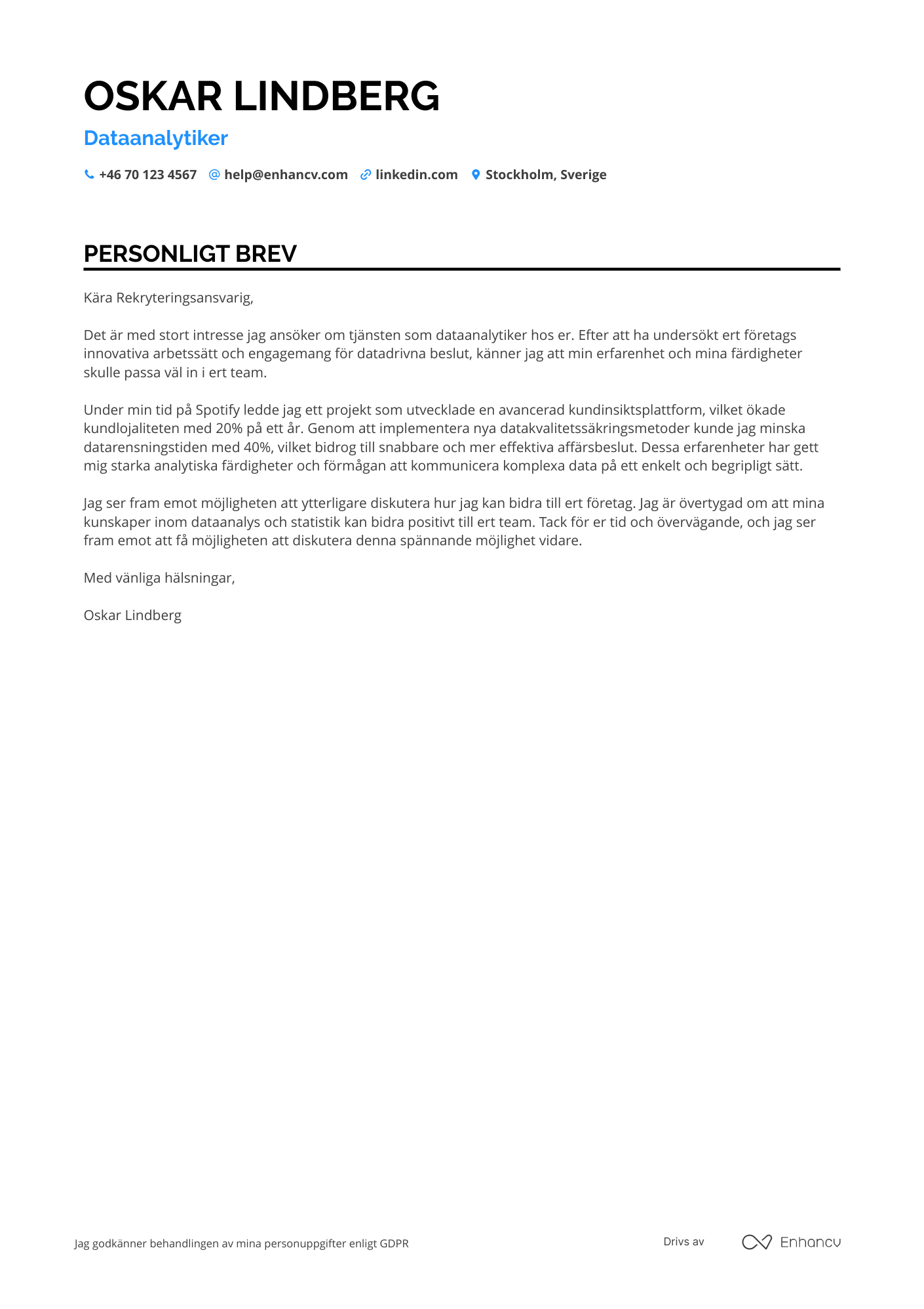 Cover Letter Example
