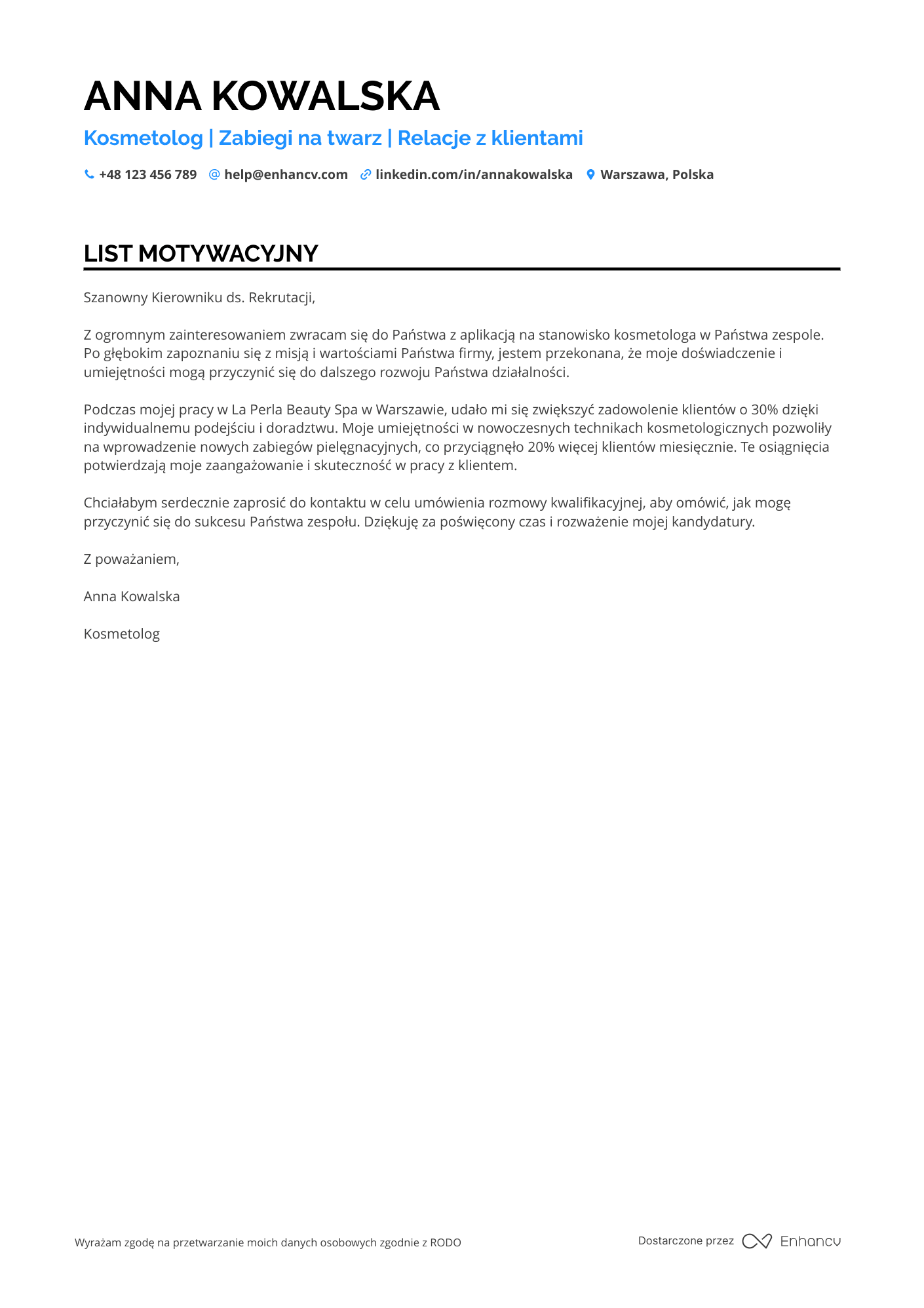 Cover Letter Example