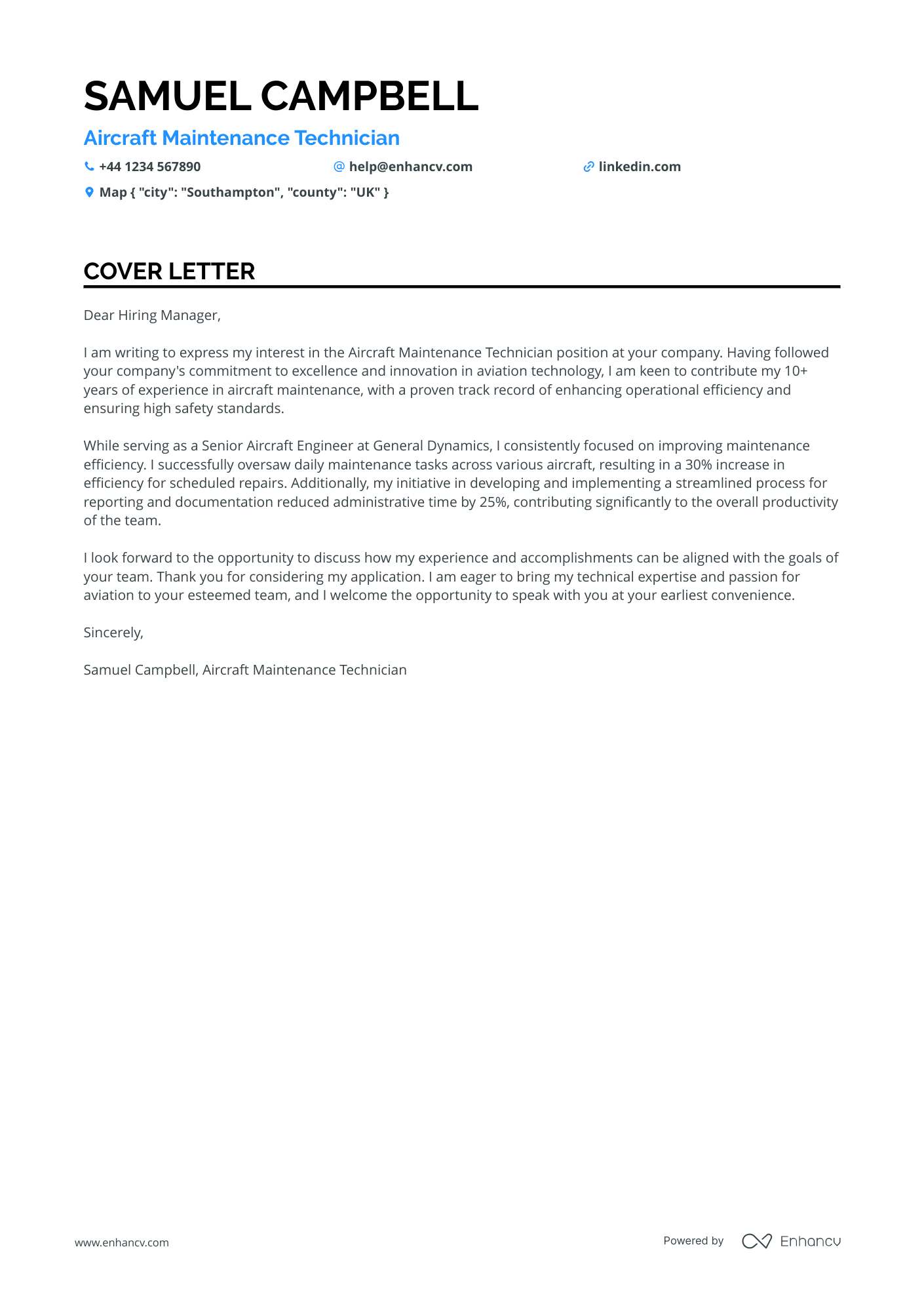 Cover Letter Example