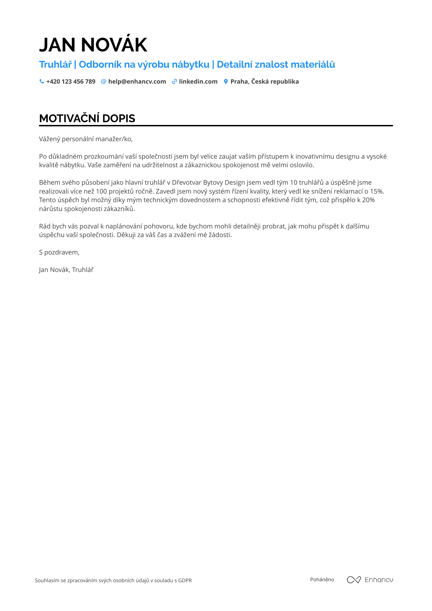 Cover Letter Example