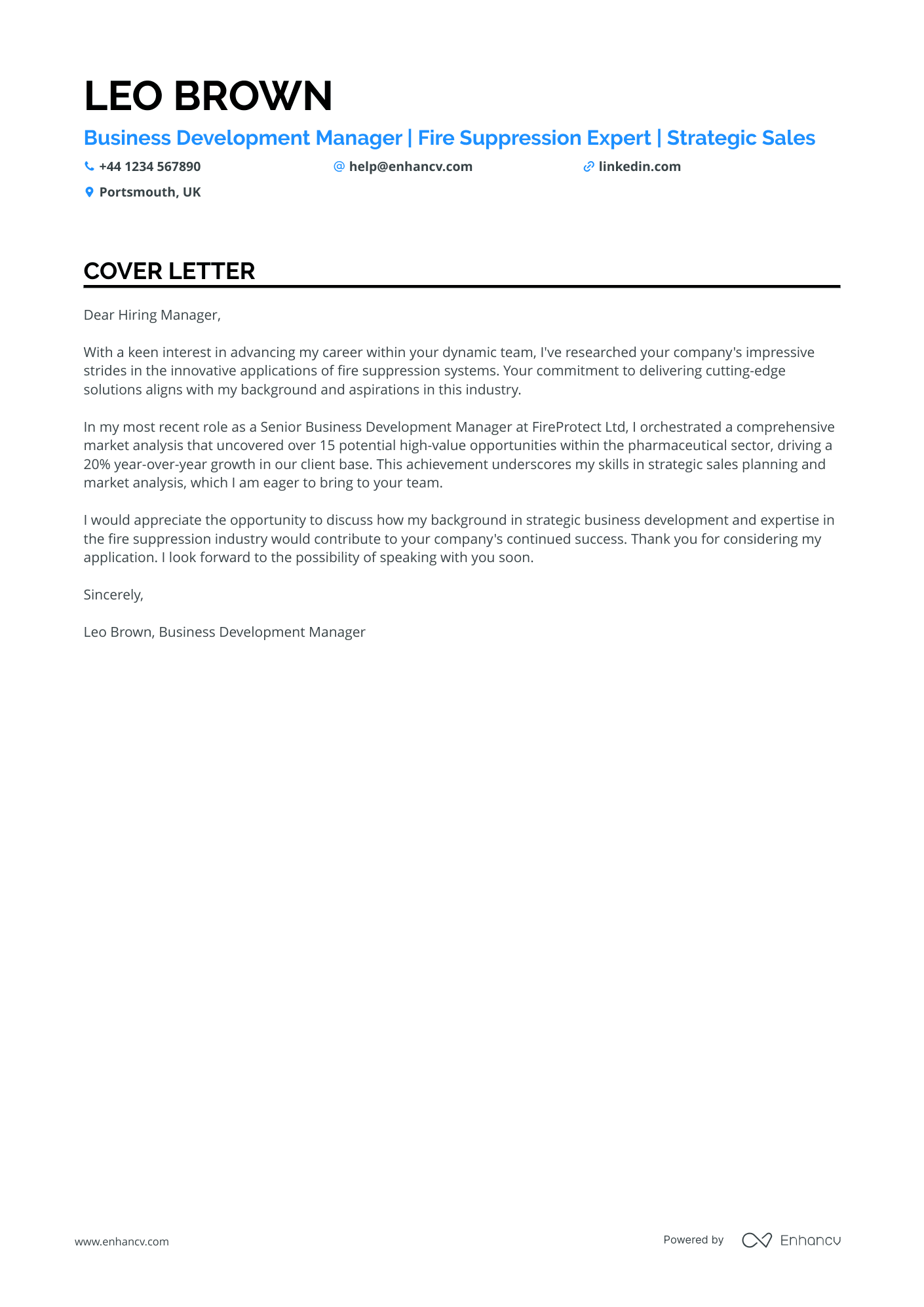 Cover Letter Example