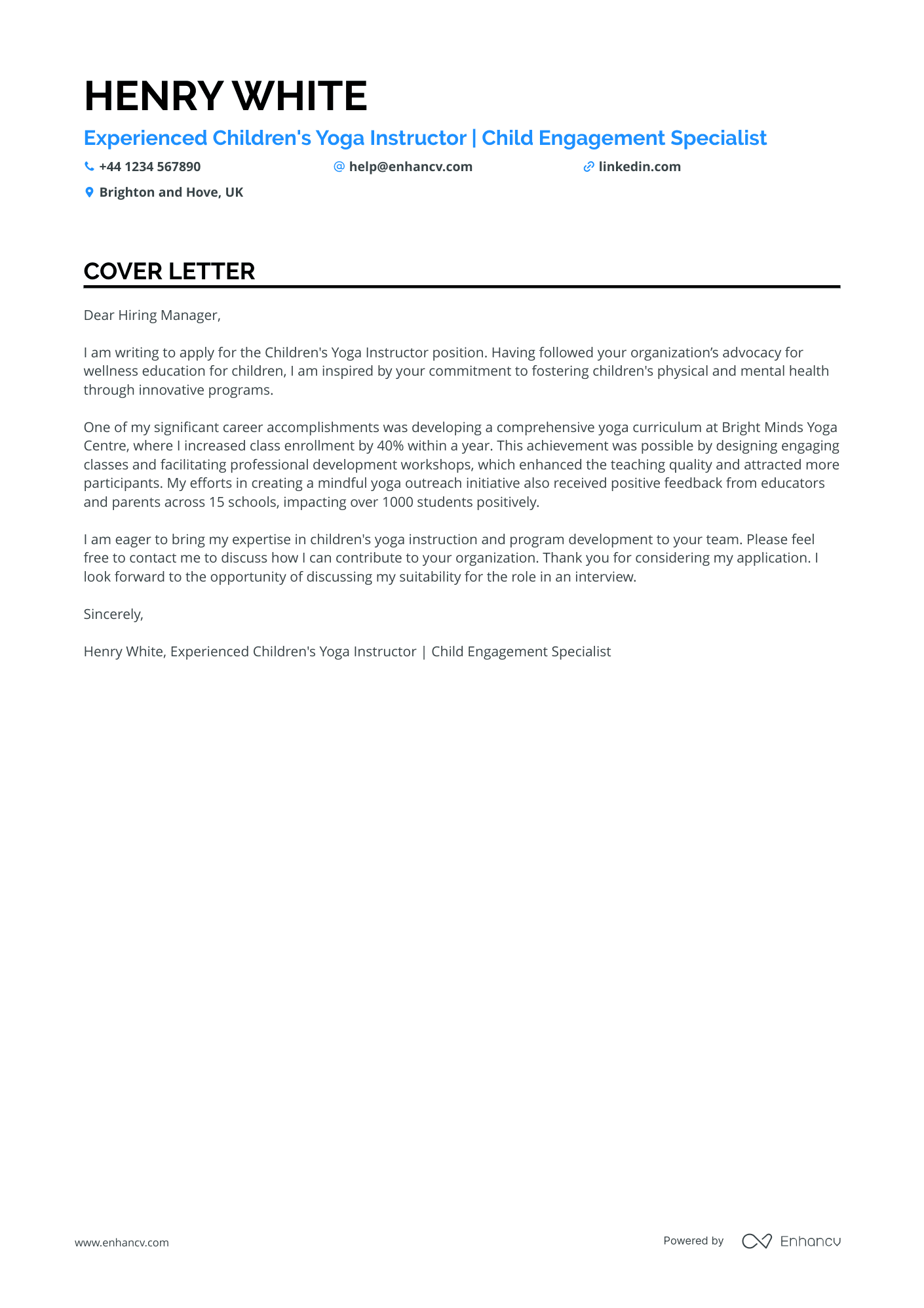 Cover Letter Example