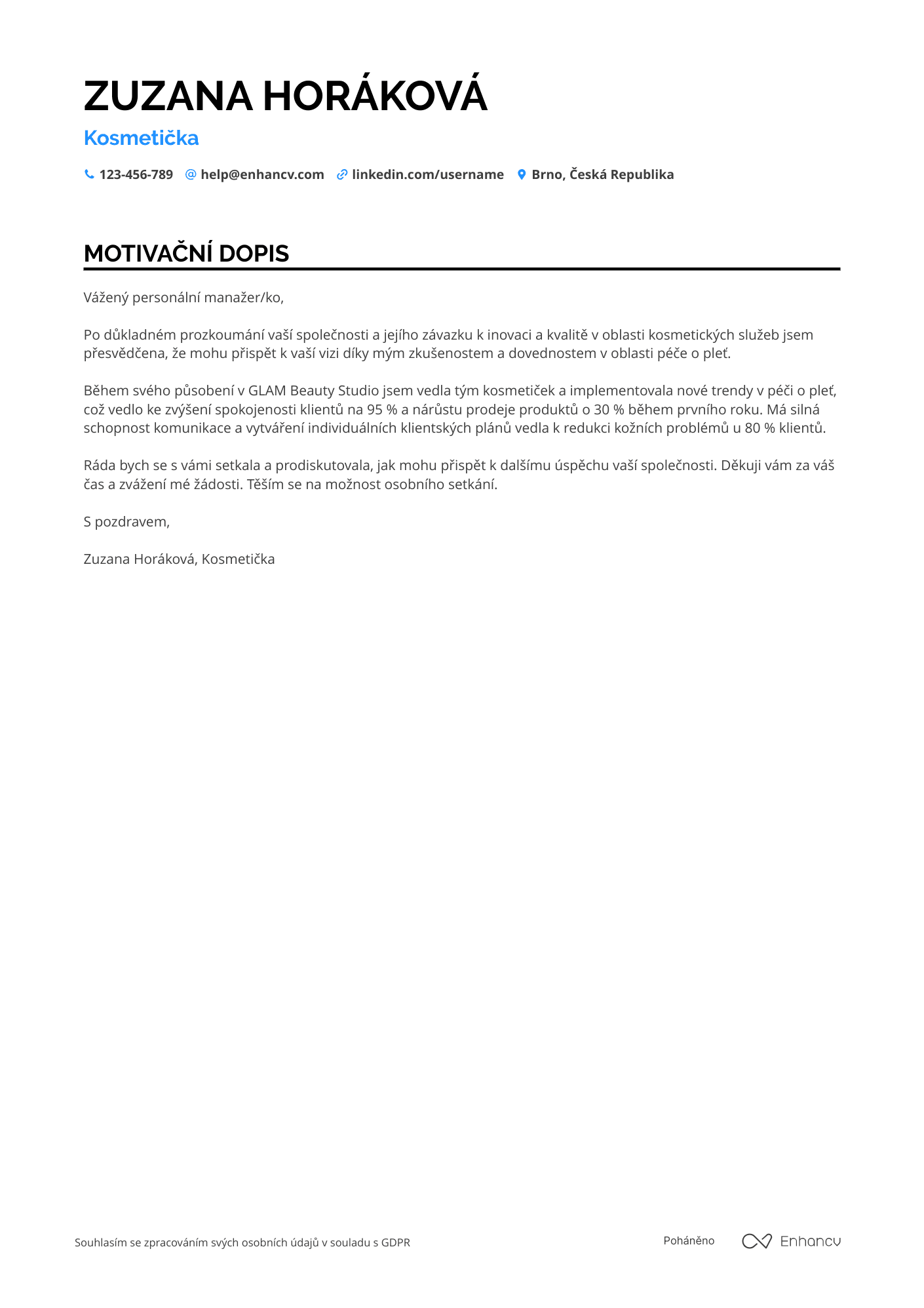 Cover Letter Example