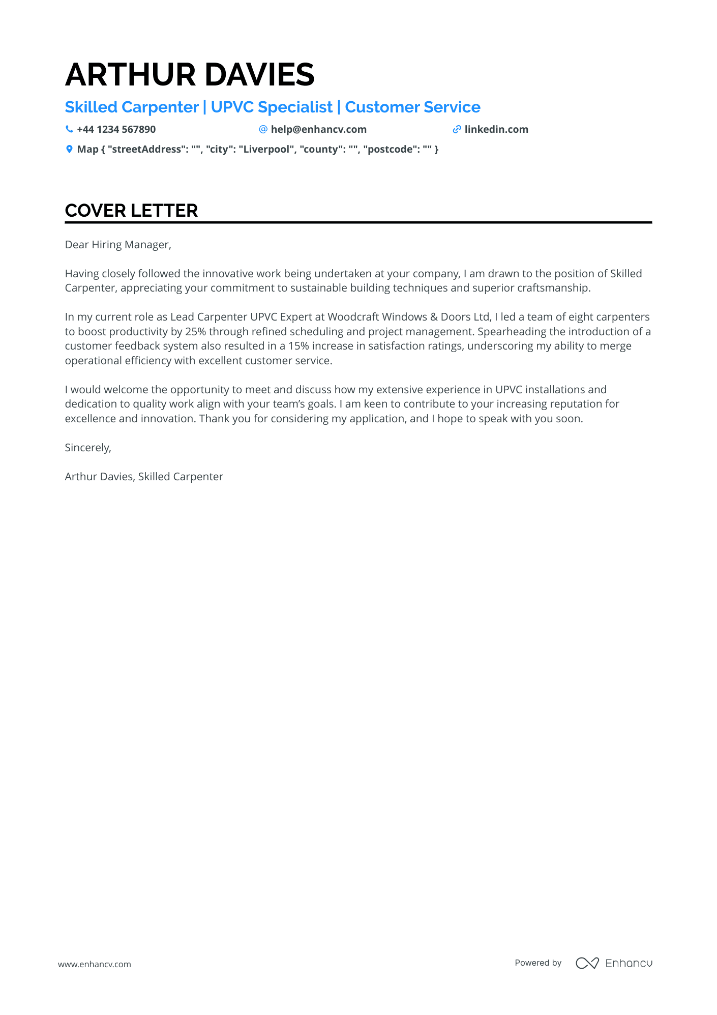 Cover Letter Example