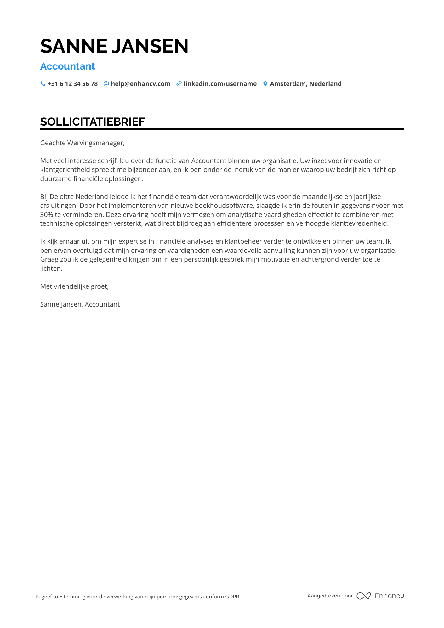 Cover Letter Example