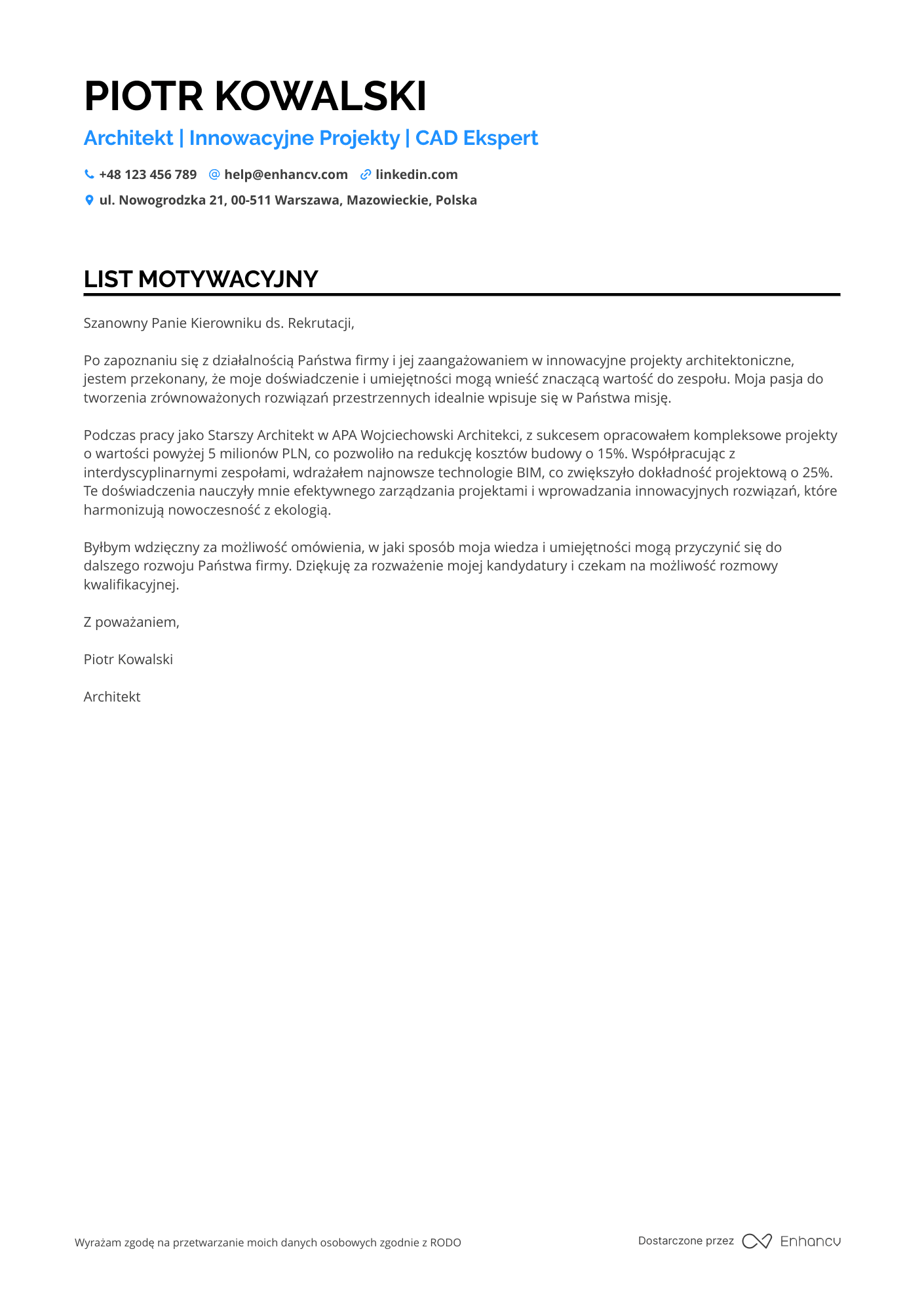 Cover Letter Example