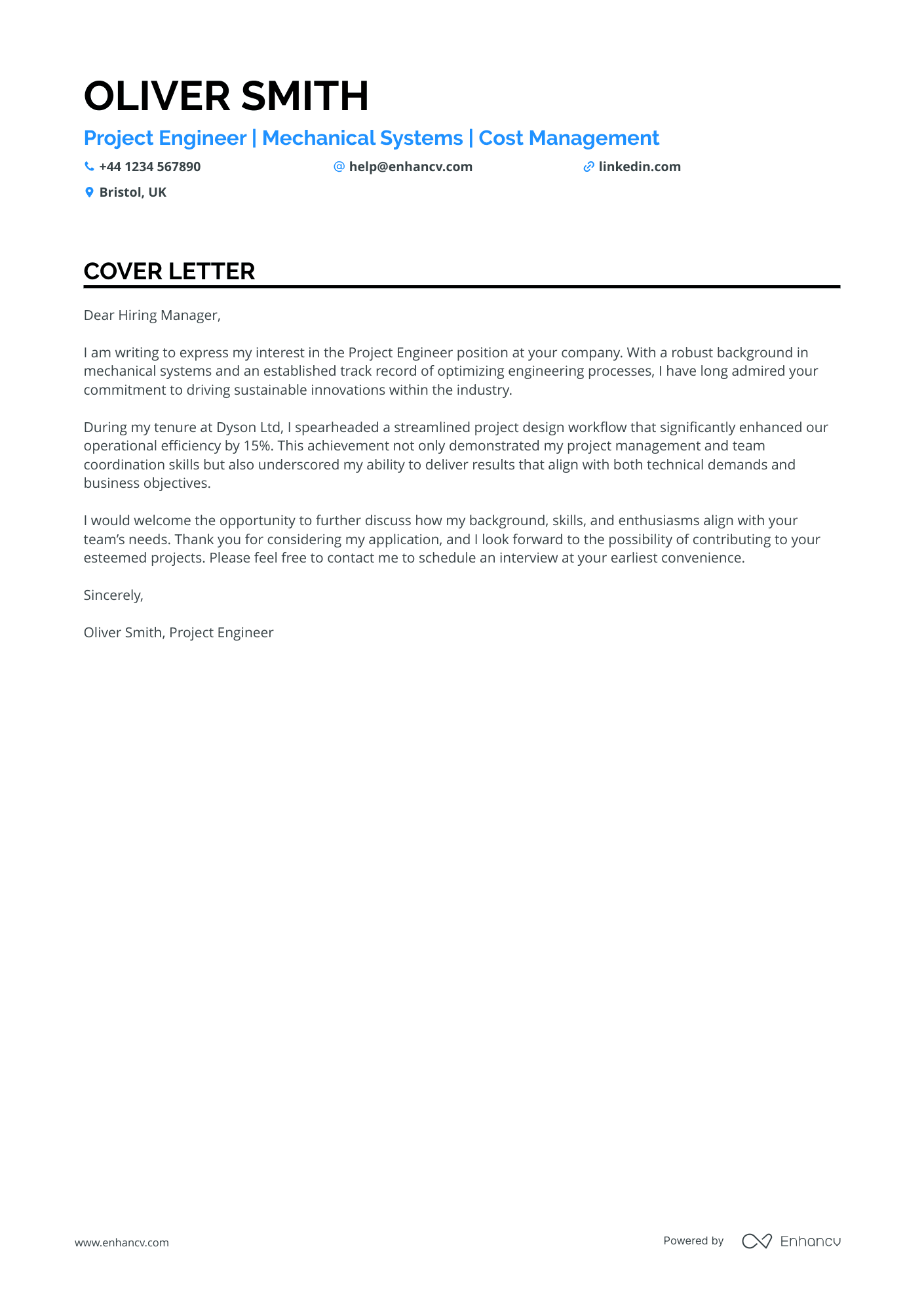 Cover Letter Example