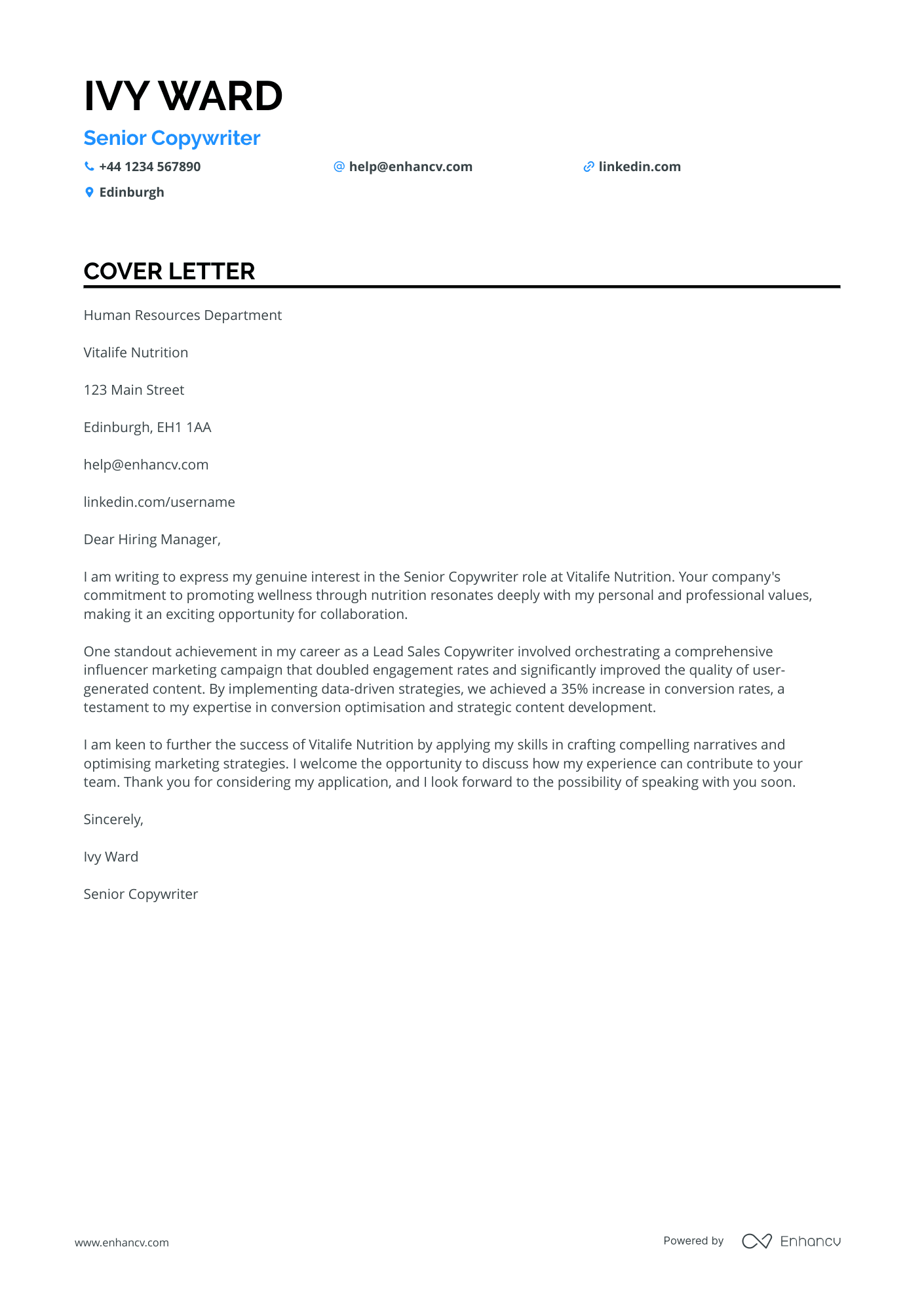 Cover Letter Example