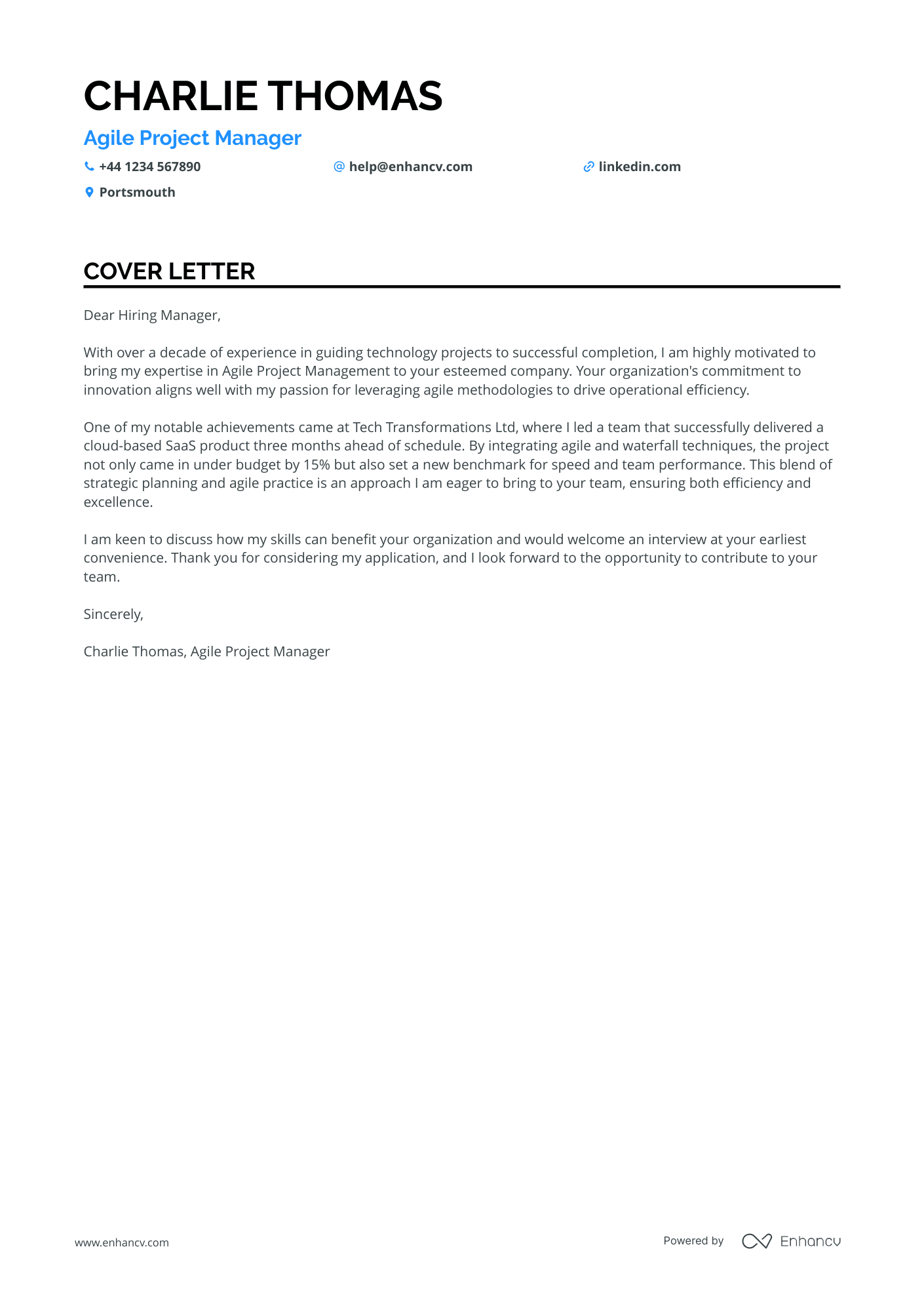 Cover Letter Example