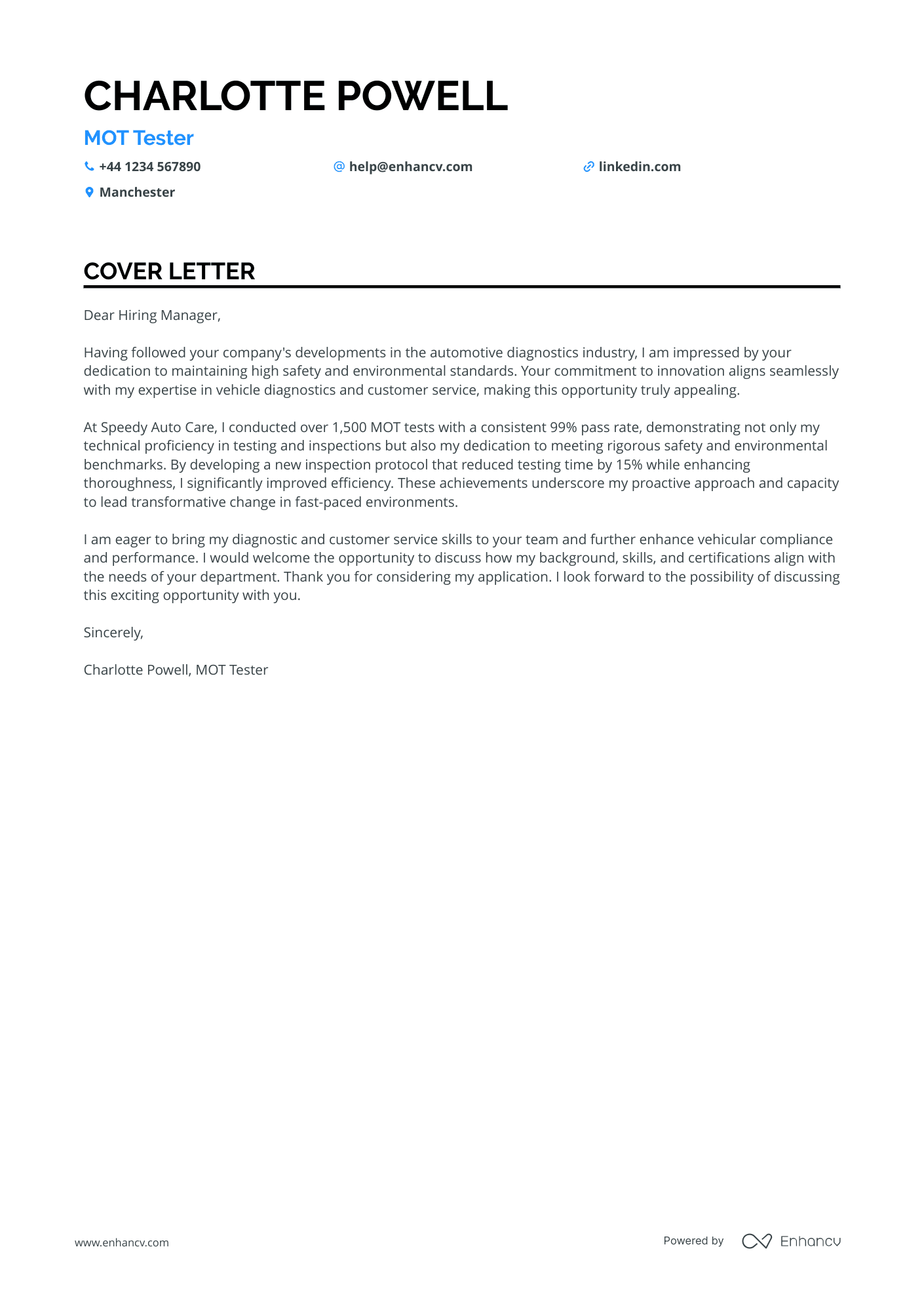 Cover Letter Example