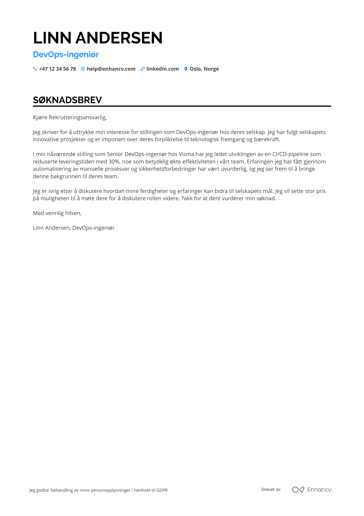 Cover Letter Example