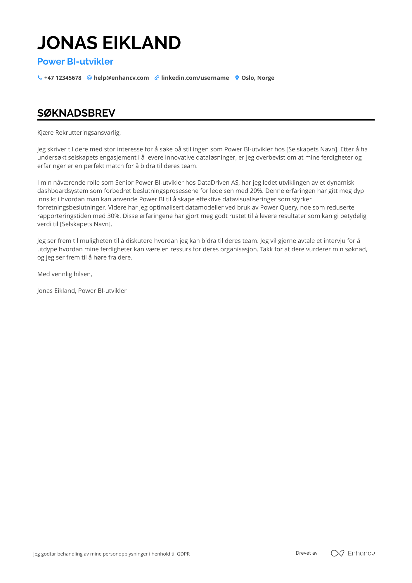 Cover Letter Example