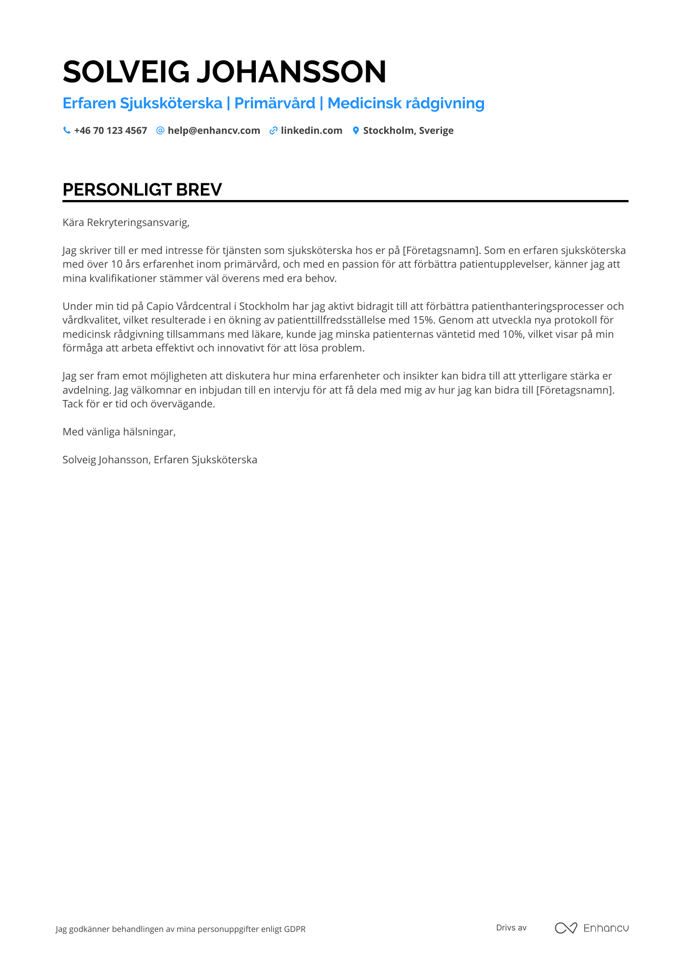Cover Letter Example