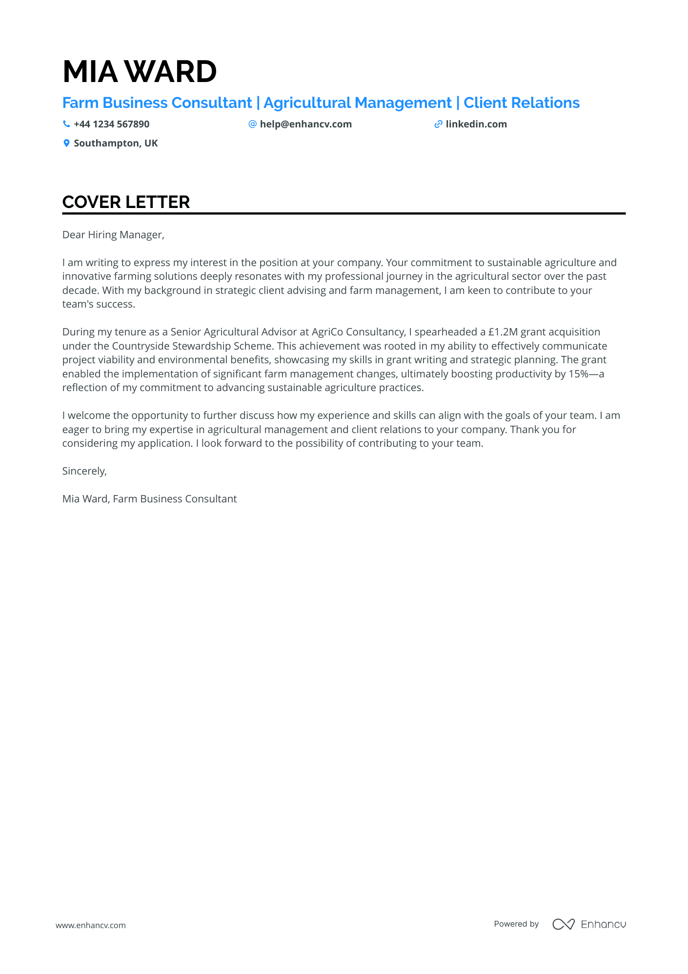 Cover Letter Example
