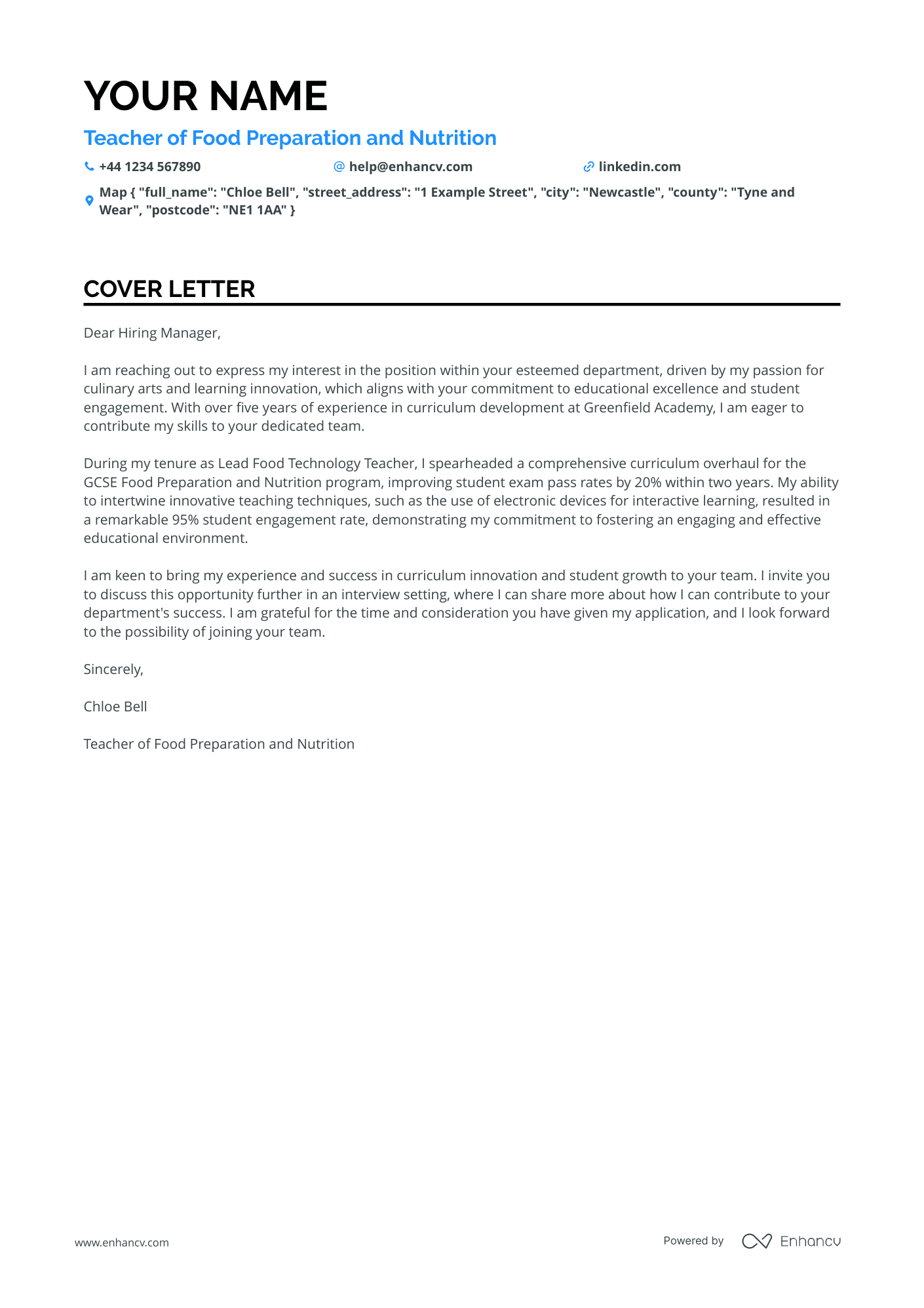Cover Letter Example