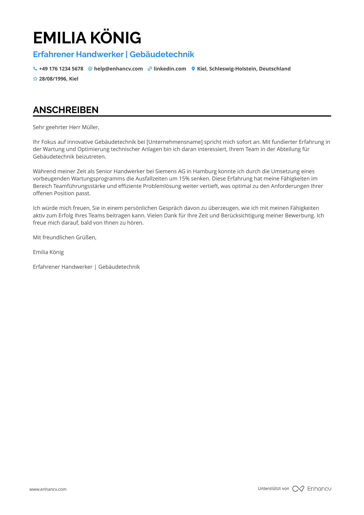 Cover Letter Example