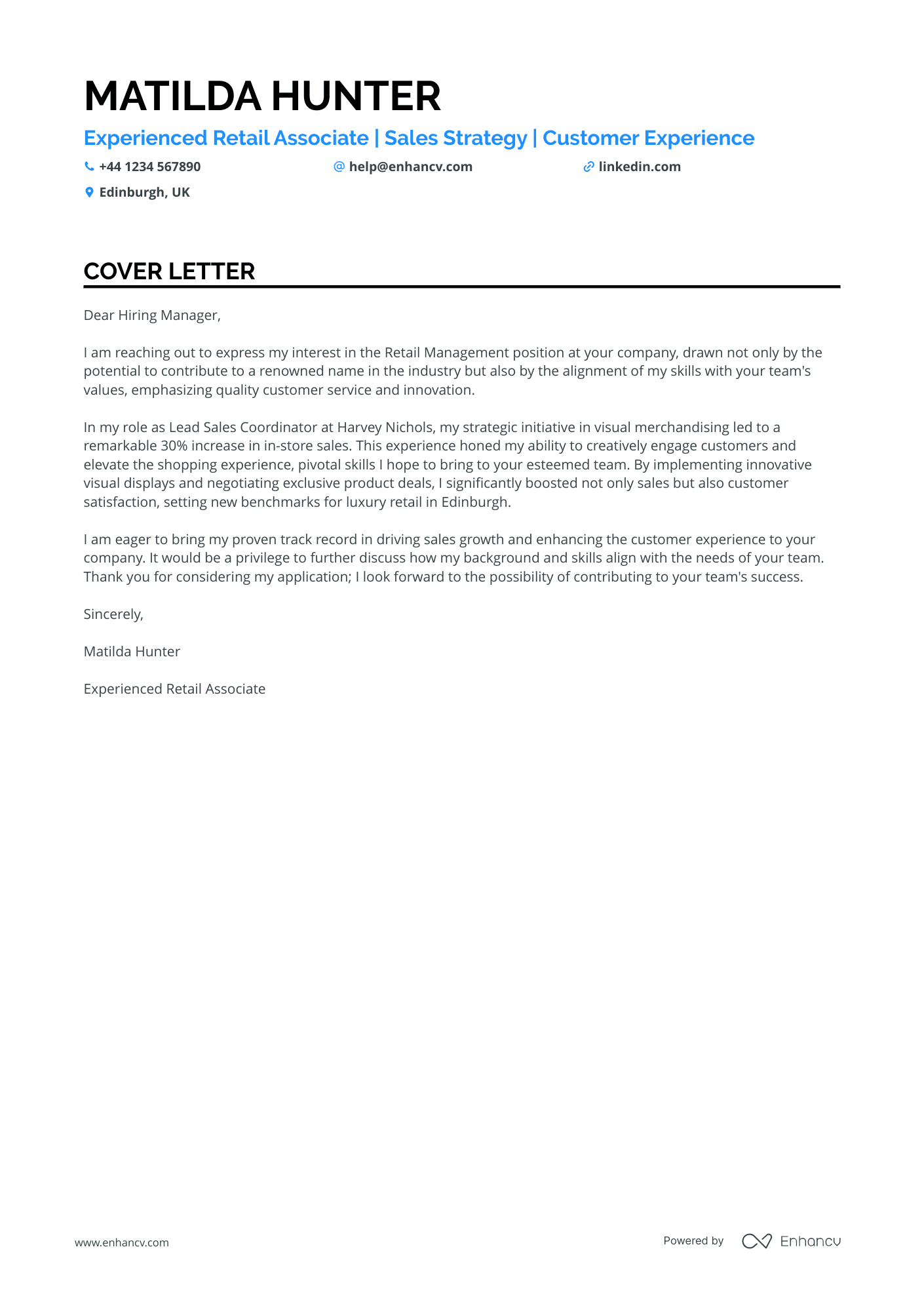 Cover Letter Example