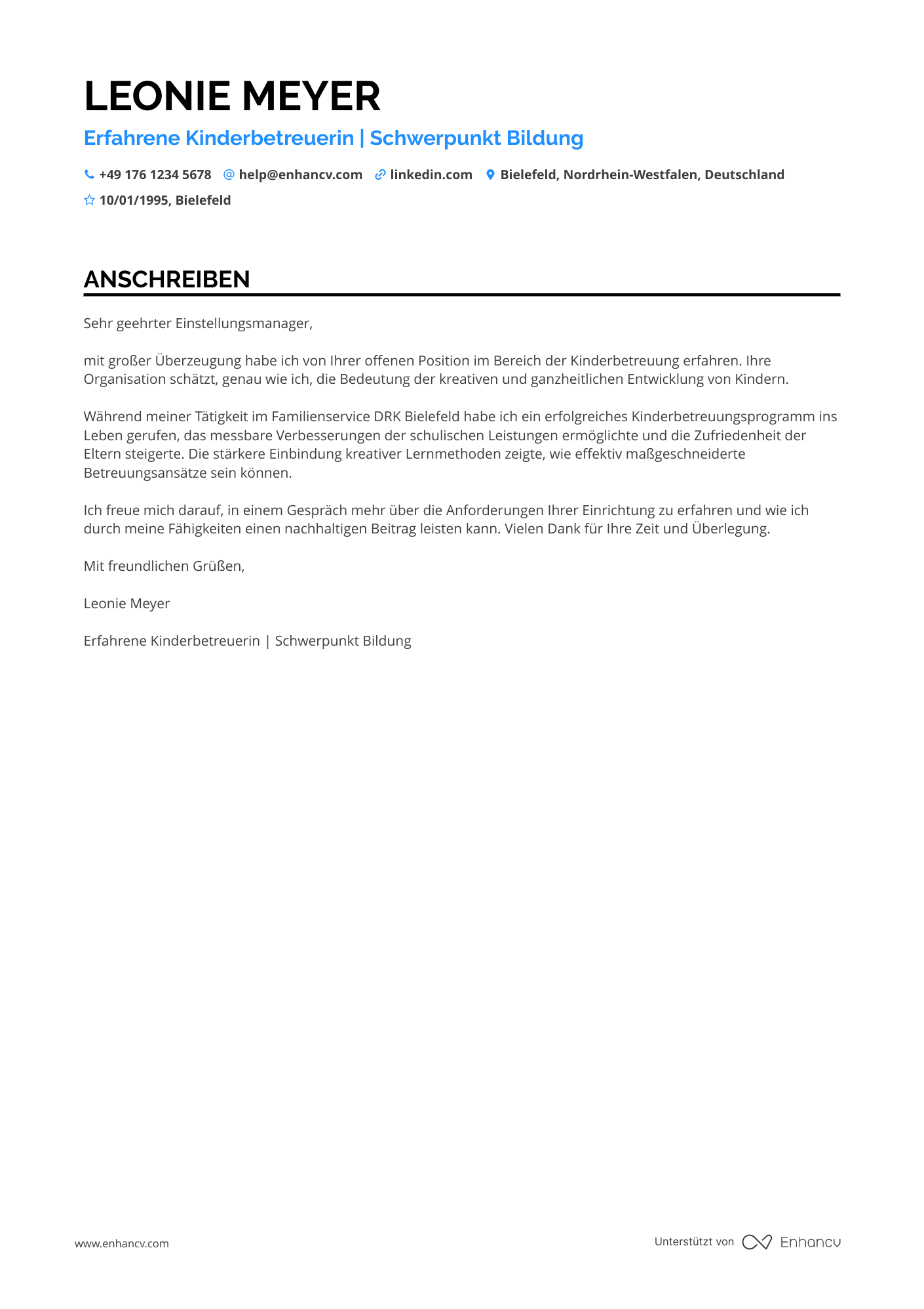 Cover Letter Example