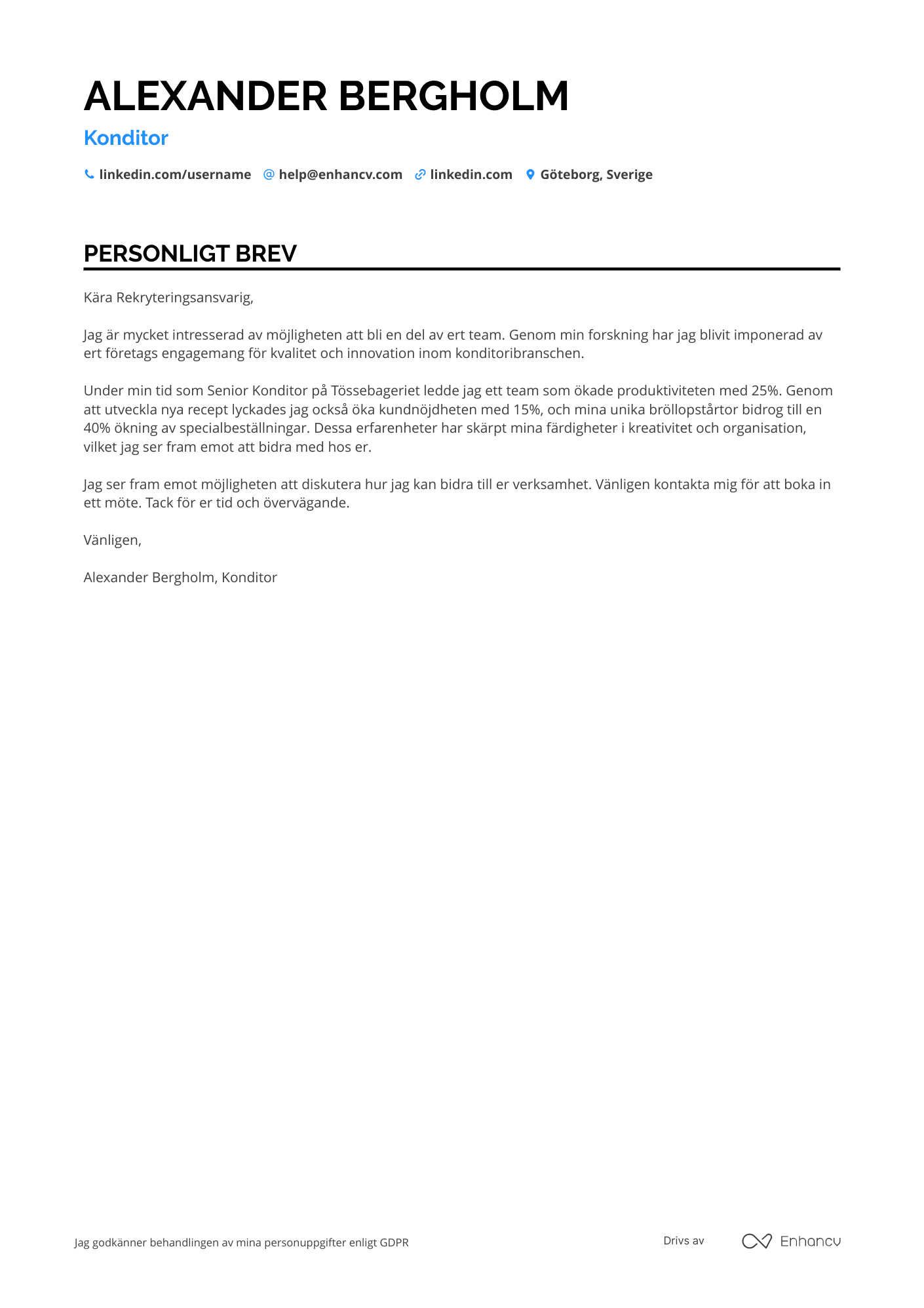 Cover Letter Example