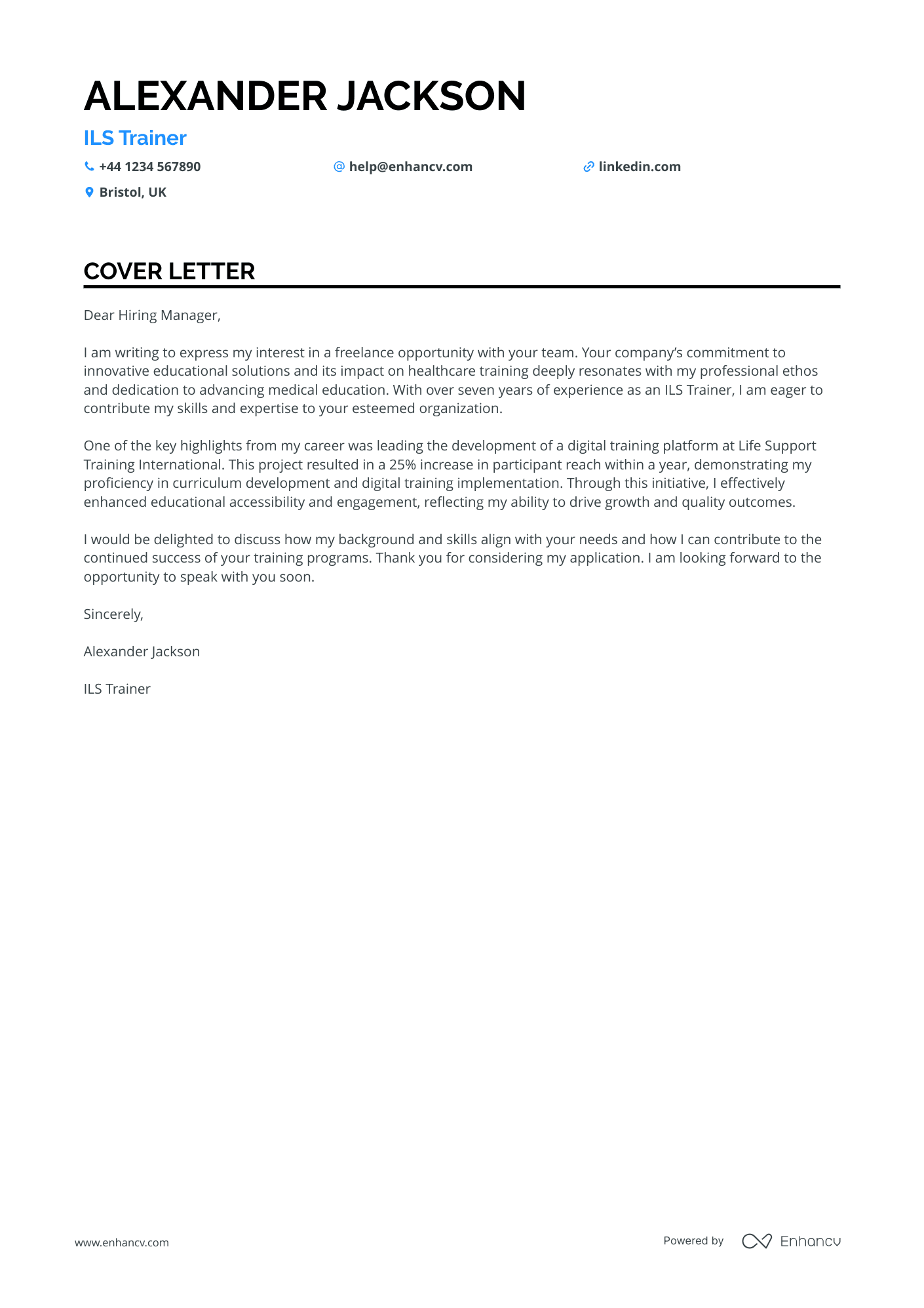 Cover Letter Example