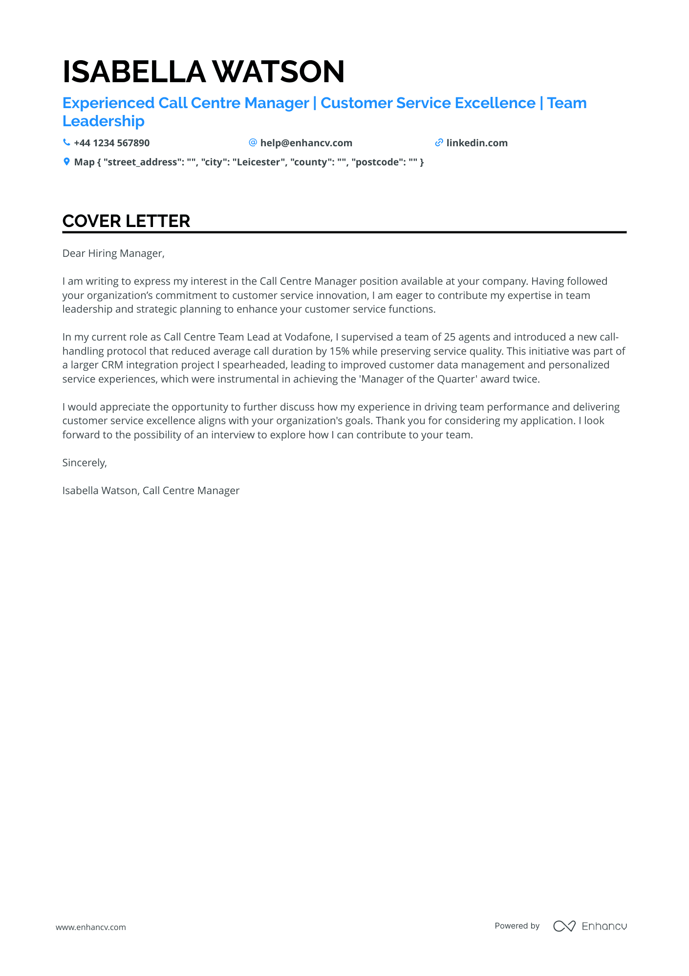 Cover Letter Example