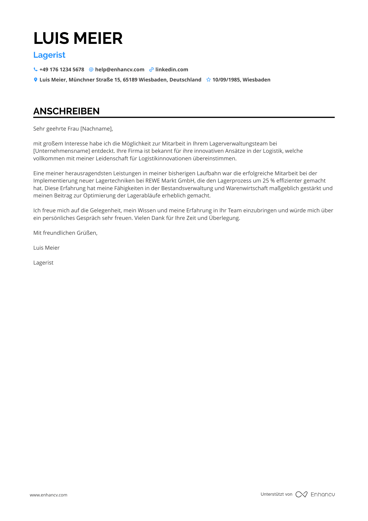 Cover Letter Example