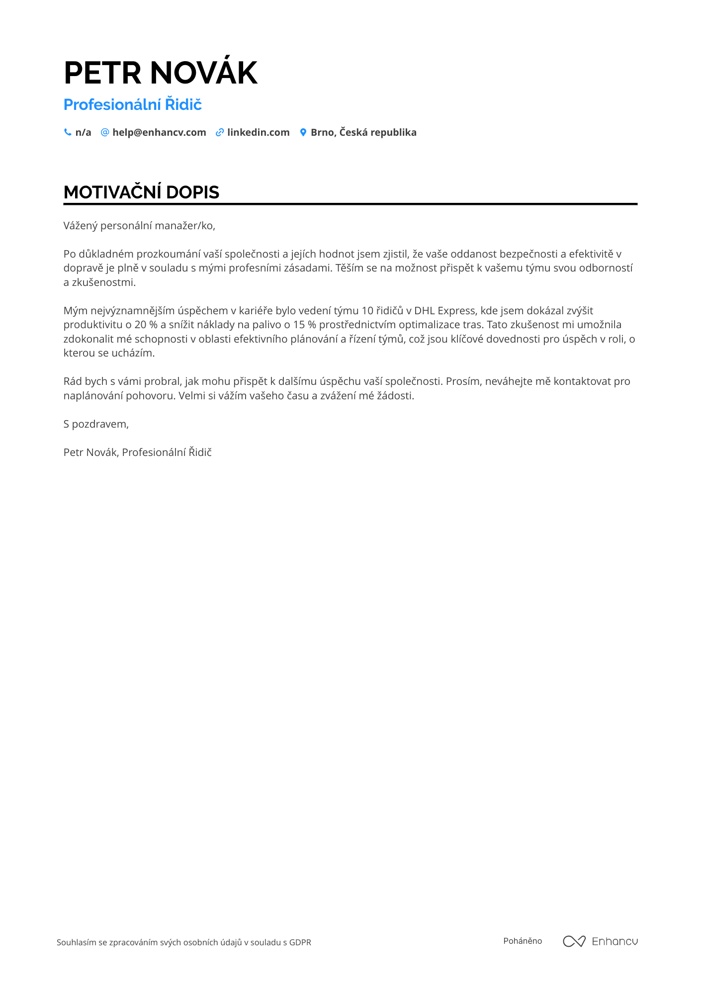 Cover Letter Example