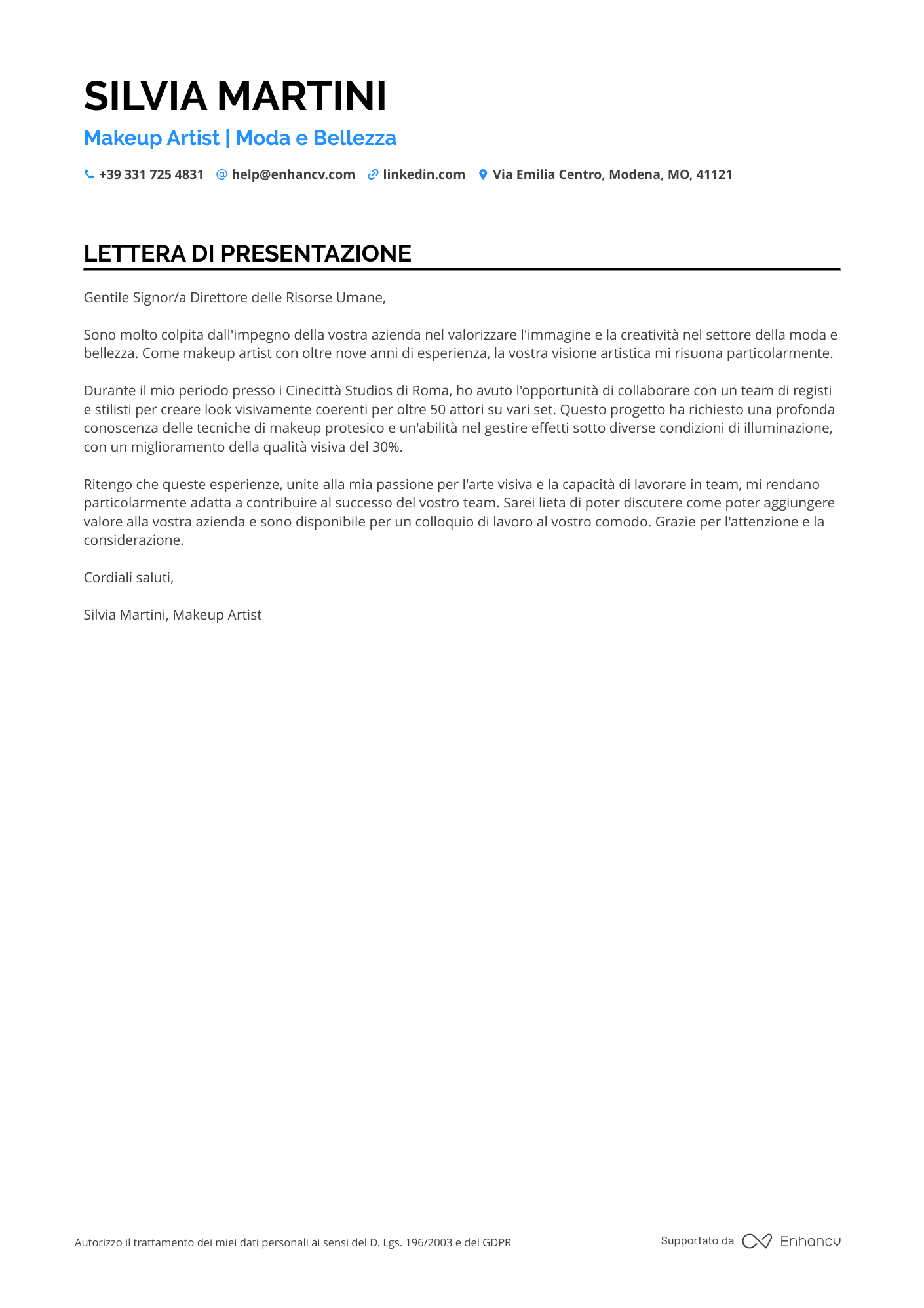 Cover Letter Example