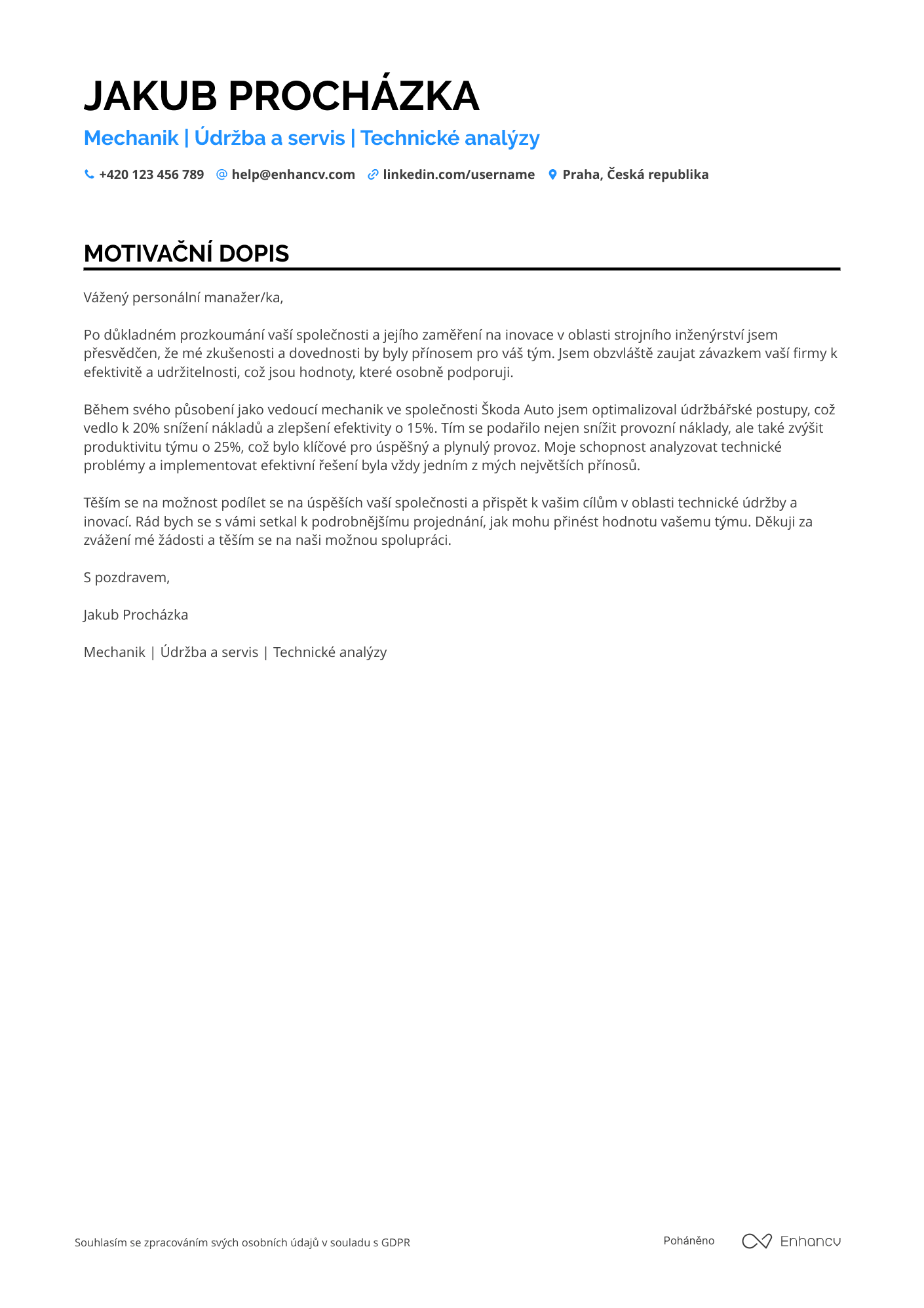 Cover Letter Example