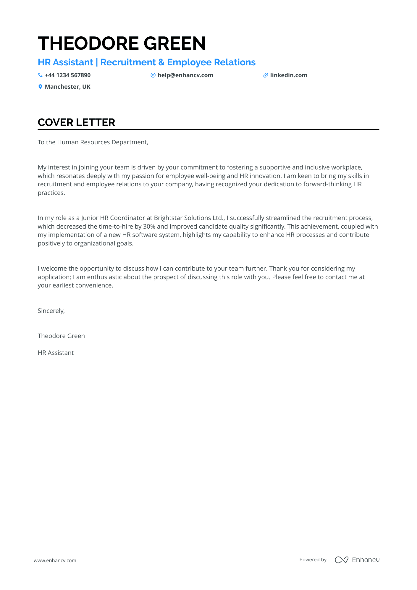 Cover Letter Example
