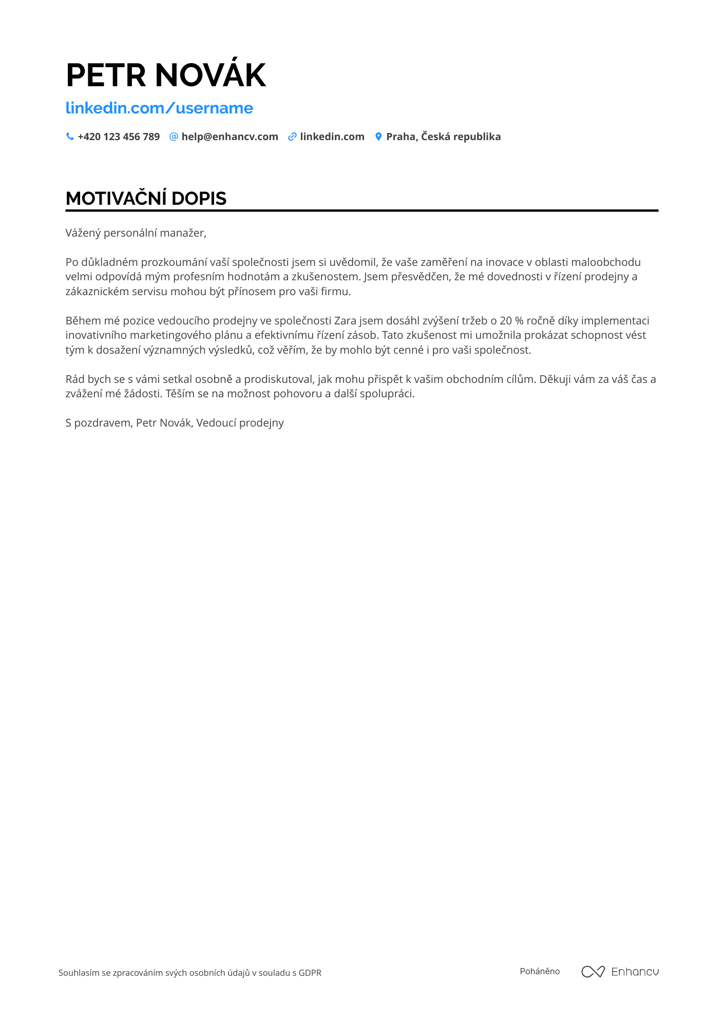 Cover Letter Example