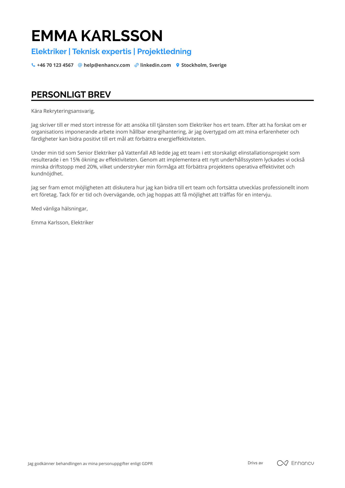 Cover Letter Example