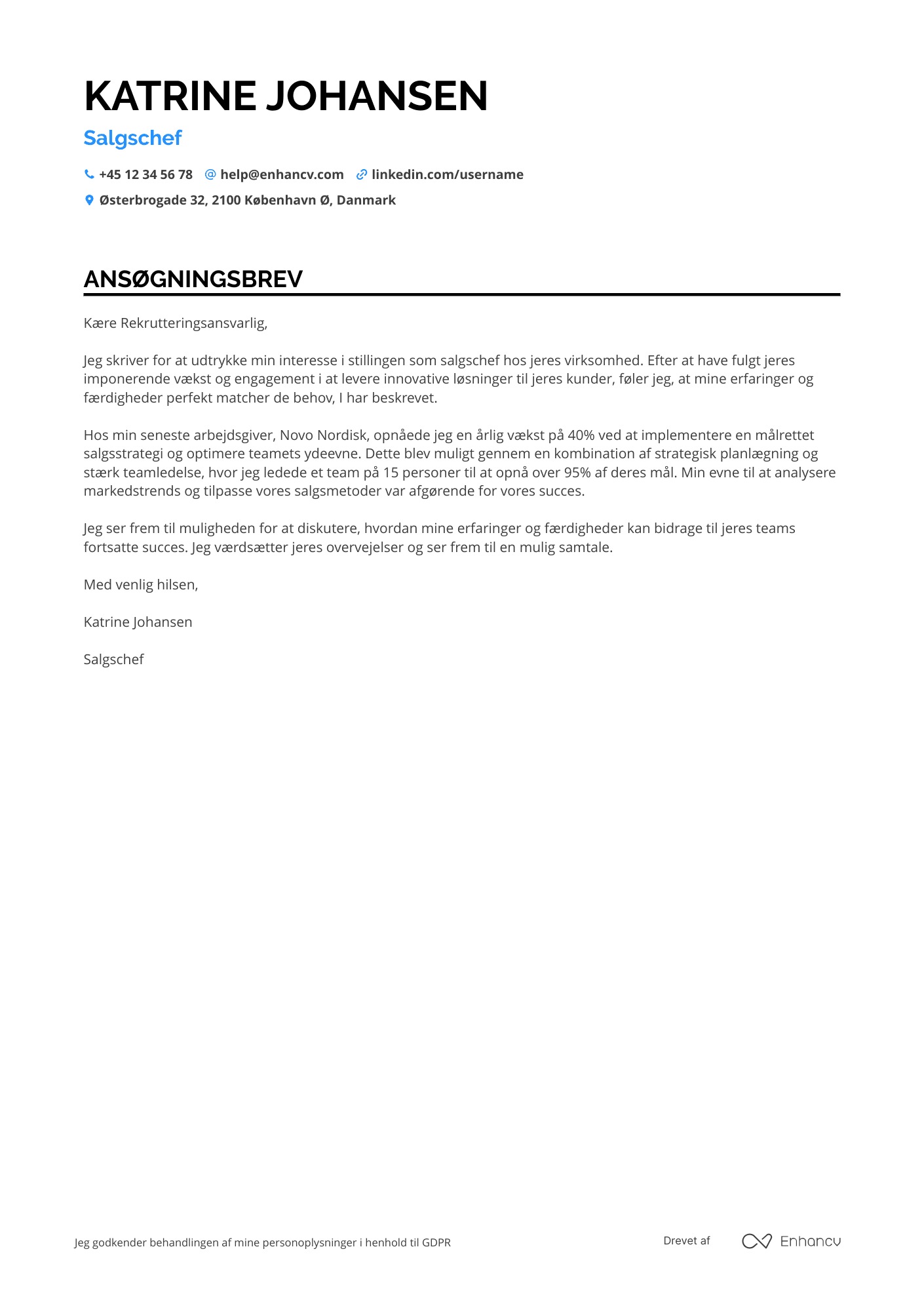 Cover Letter Example